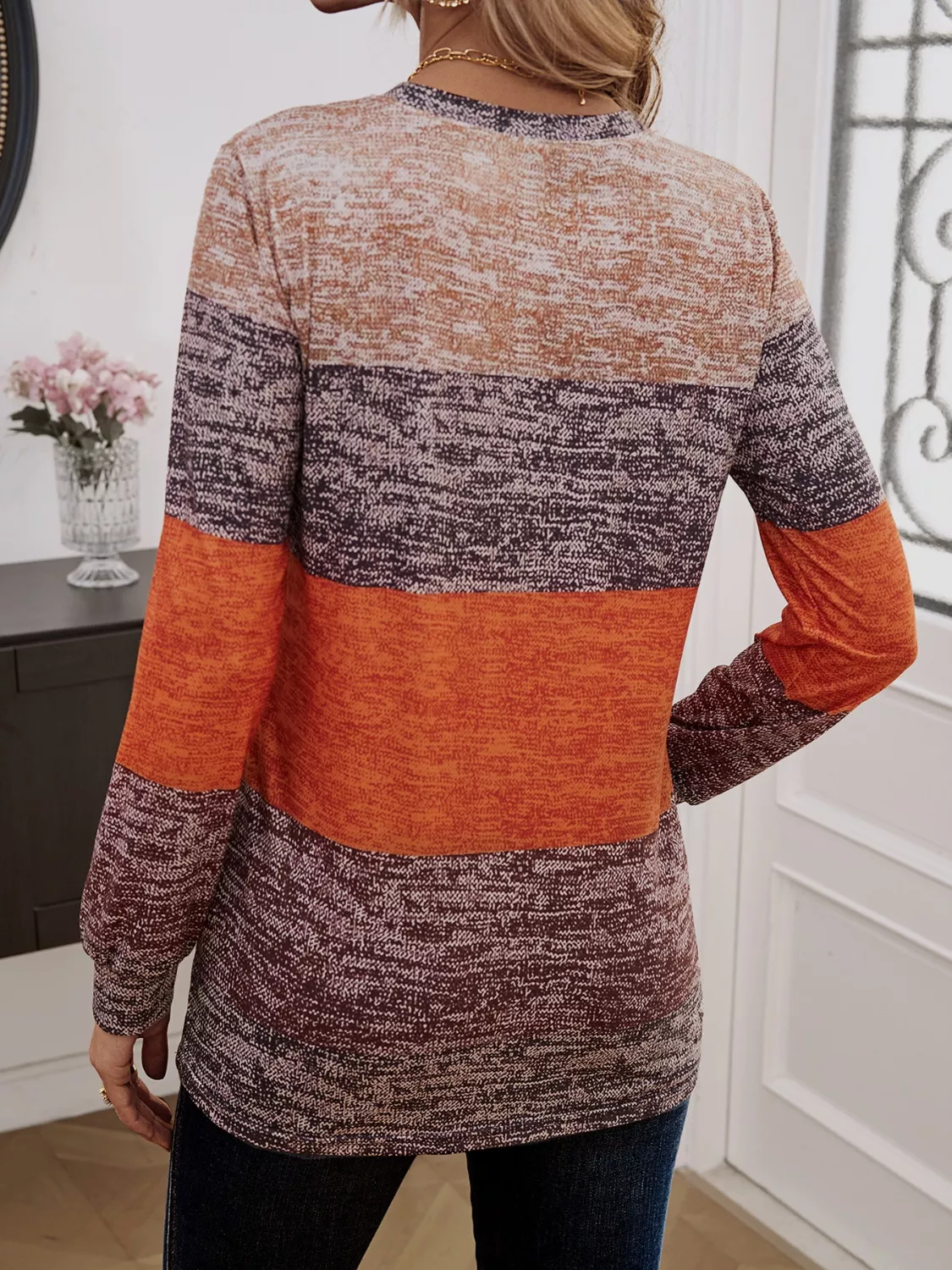 Color Block Long Sleeve T-Shirt - Image 3