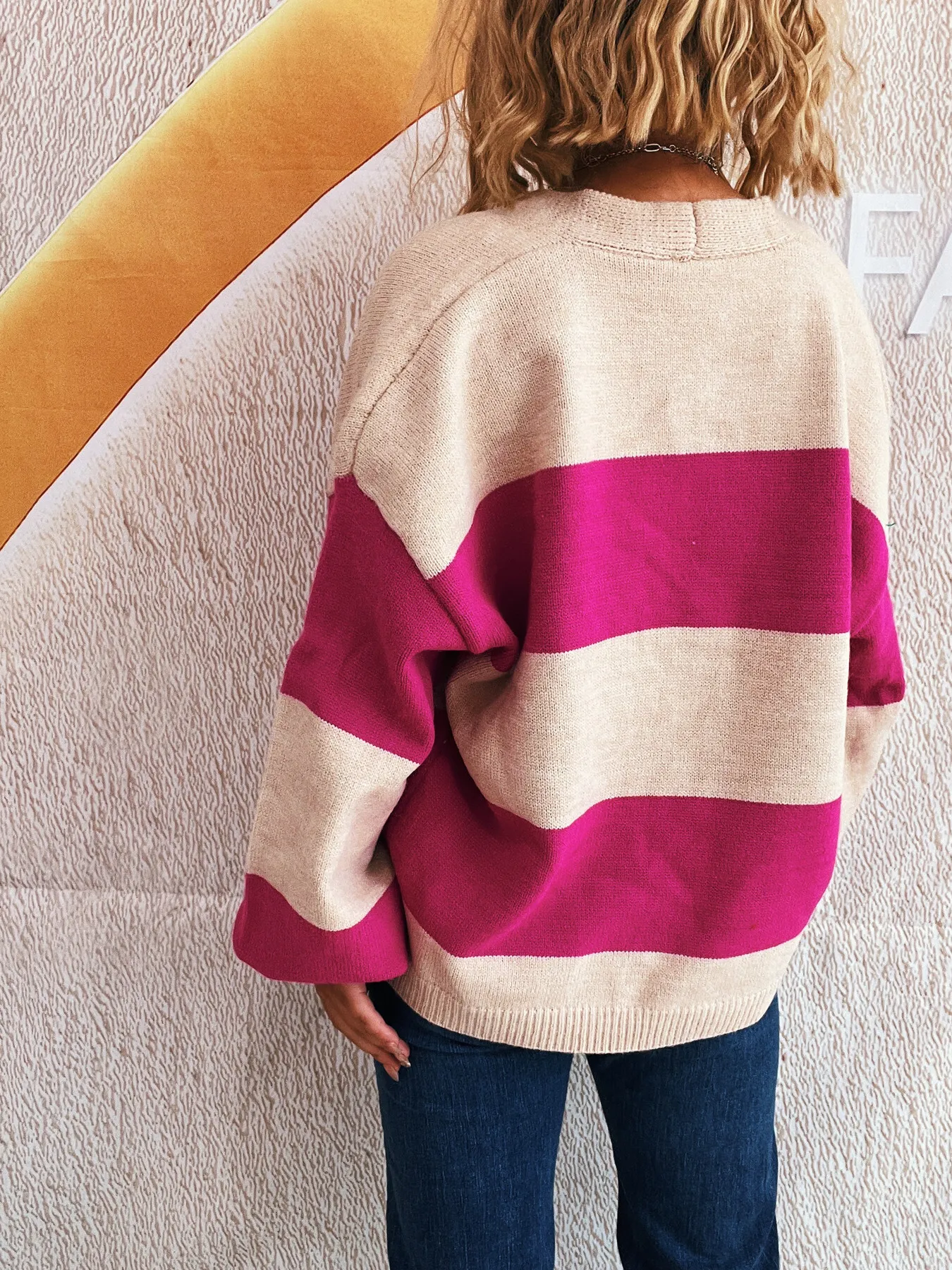 Color Block Open Front Cardigan - Image 10