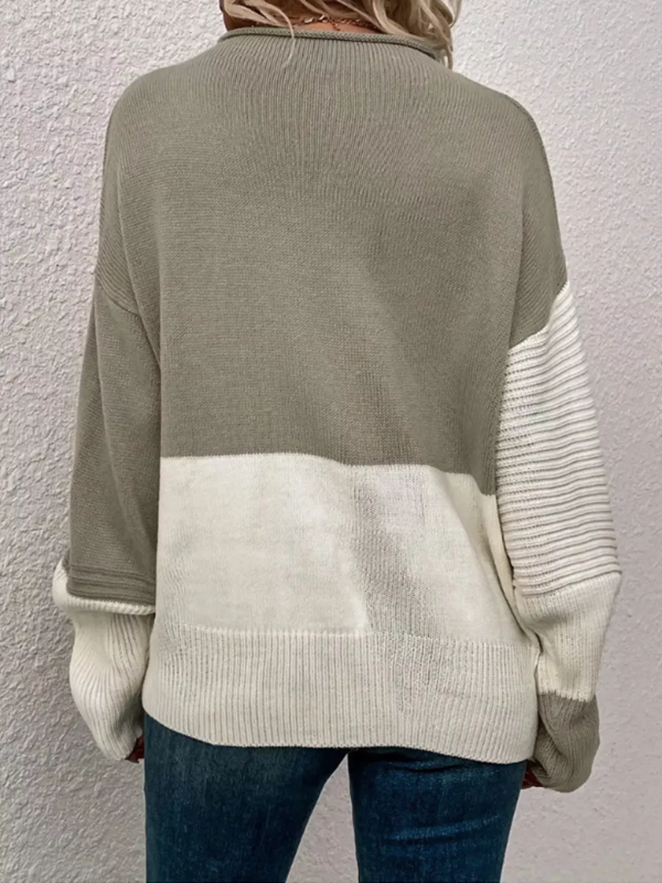 Color Block Ribbed Knit Sweater - Image 19