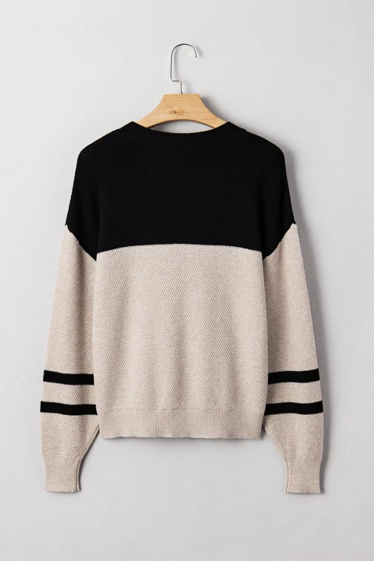 Colorblock Stripe Long Sleeve Sweater - Image 2