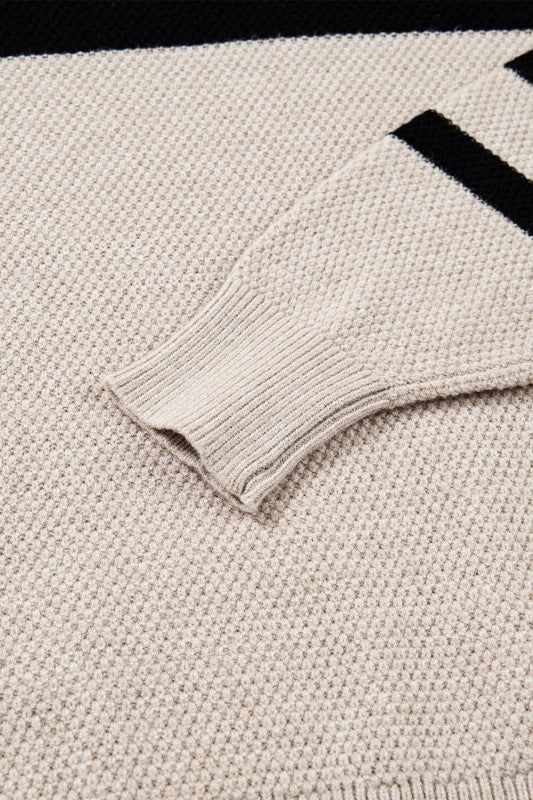 Colorblock Stripe Long Sleeve Sweater - Image 20