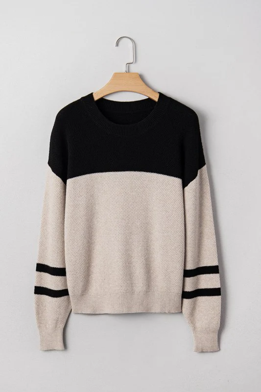 Colorblock Stripe Long Sleeve Sweater - Image 24