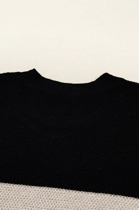 Colorblock Stripe Long Sleeve Sweater - Image 3