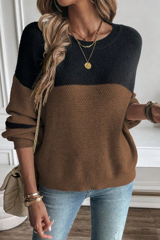 Colorblock Stripe Long Sleeve Sweater - Image 35