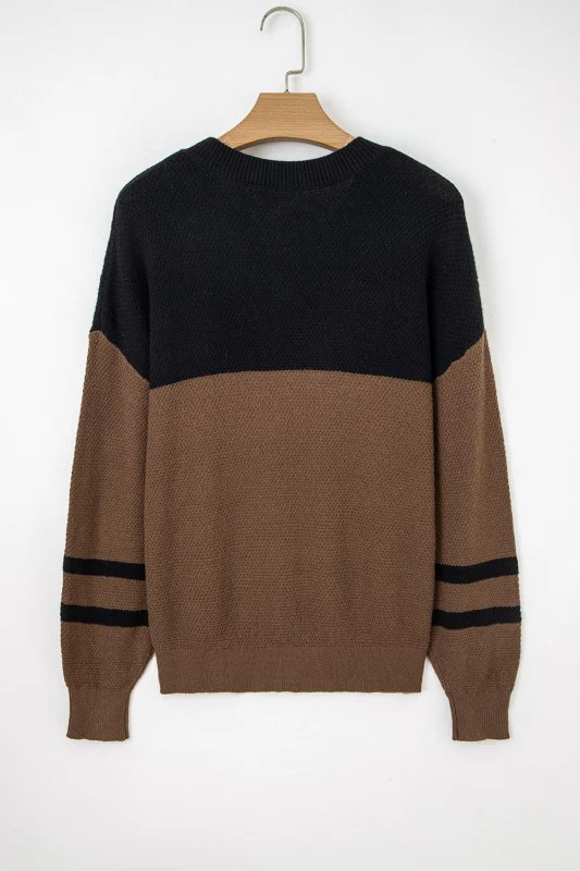 Colorblock Stripe Long Sleeve Sweater - Image 7