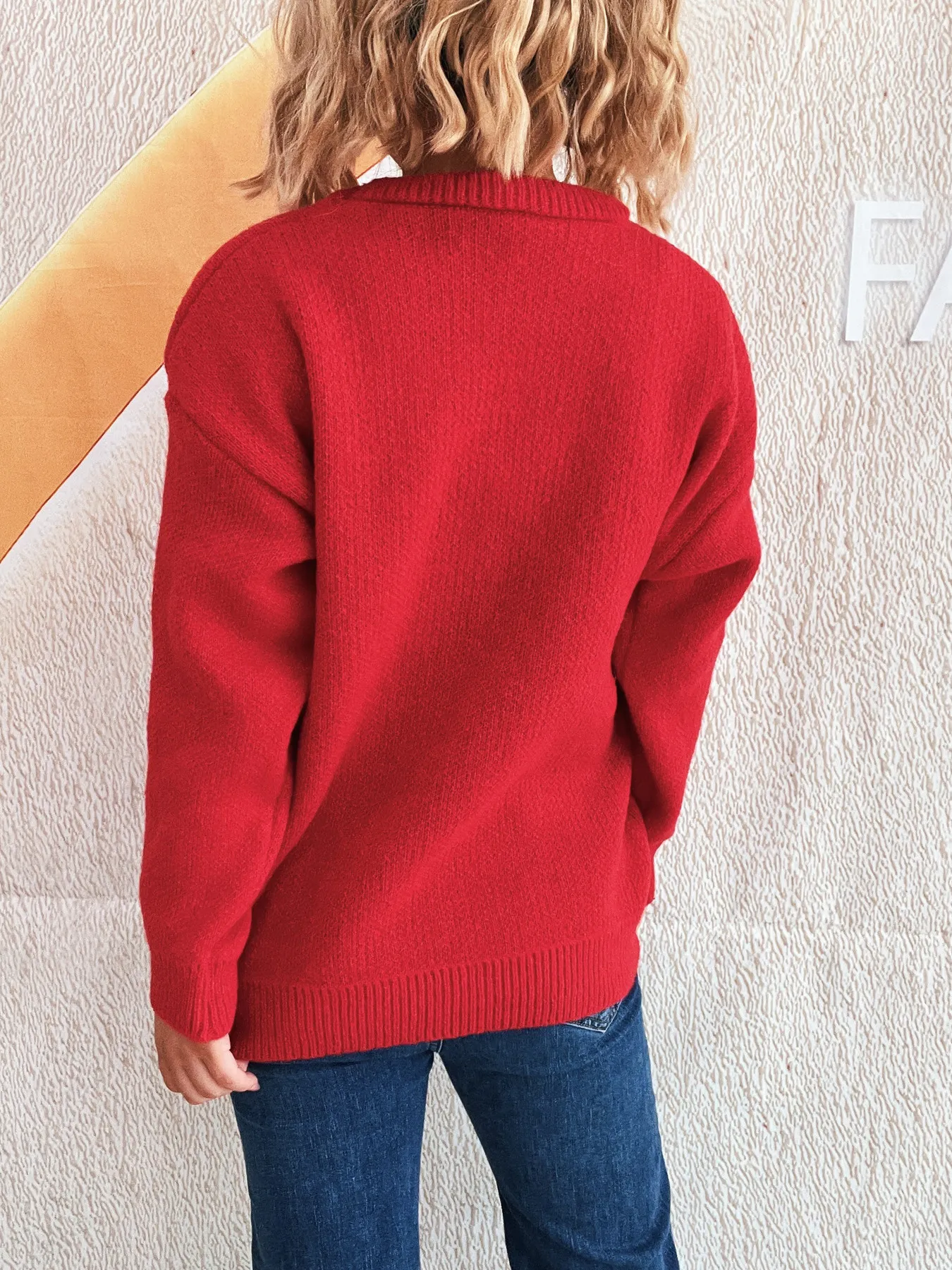Colorful Bow Round Neck Sweater - Image 20