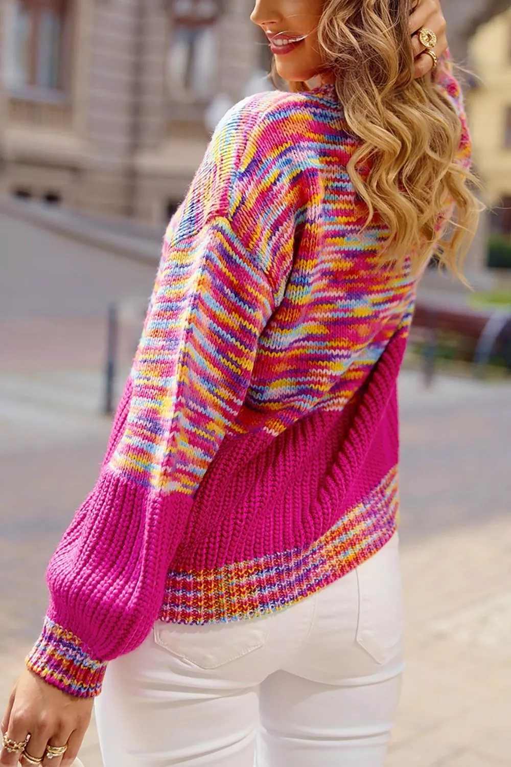 Colorful Knit Crew Neck Sweater - Image 5