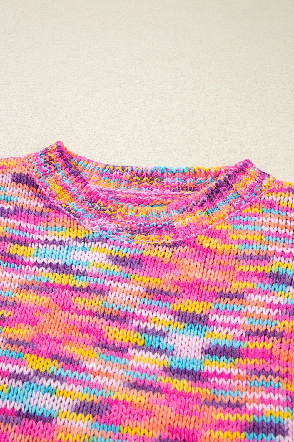 Colorful Knit Crew Neck Sweater - Image 9
