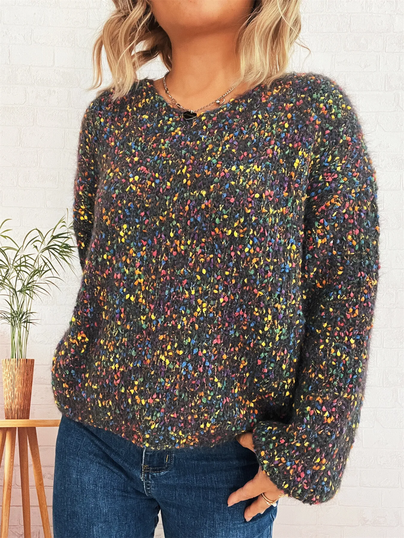 Colorful Long Sleeve Sweater - Image 15