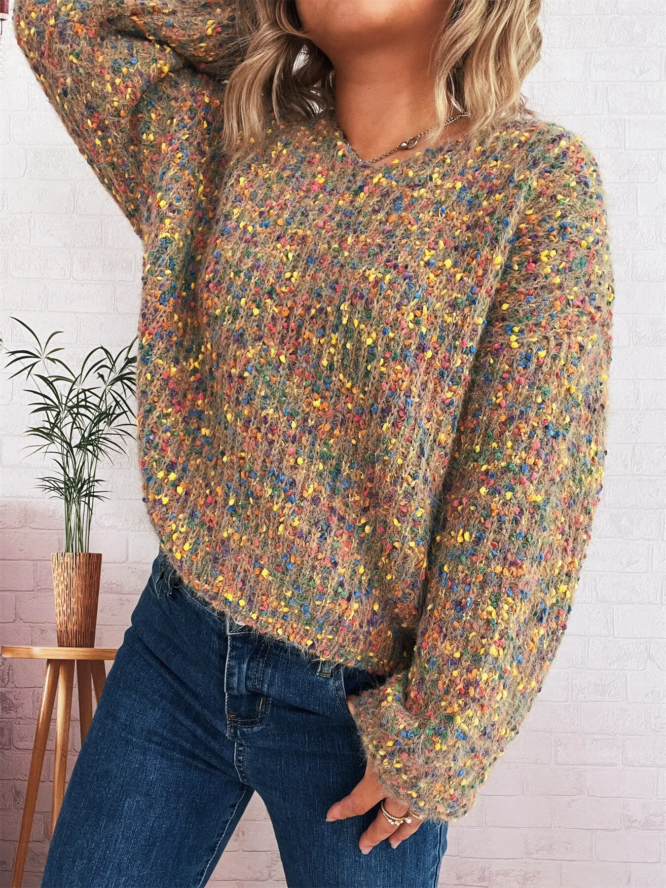 Colorful Long Sleeve Sweater - Image 21
