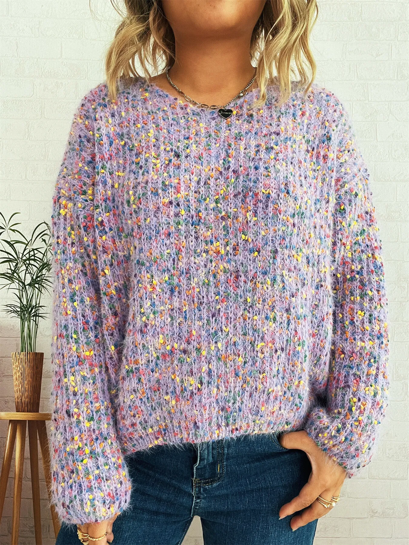 Colorful Long Sleeve Sweater - Image 3