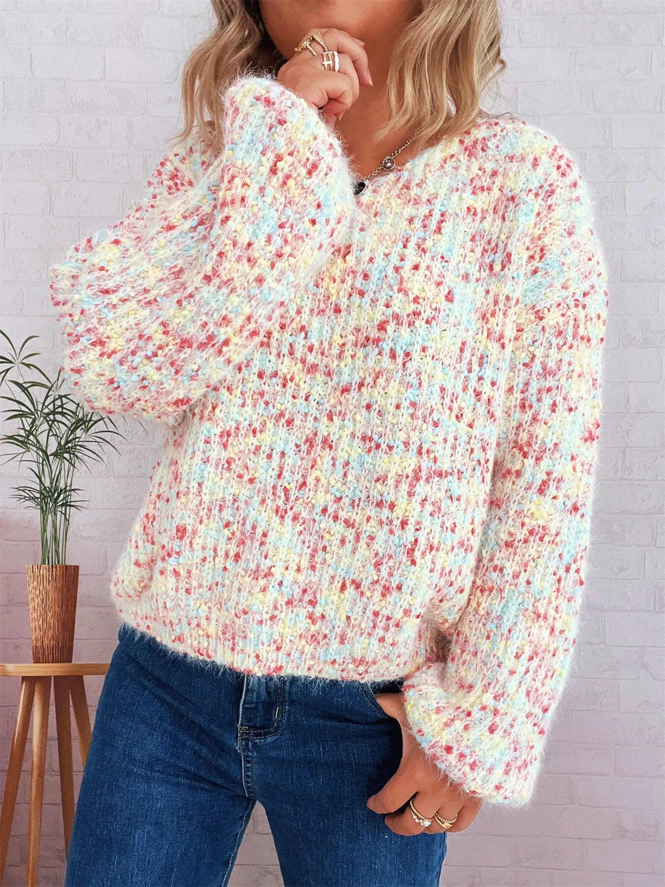 Colorful Long Sleeve Sweater - Image 6