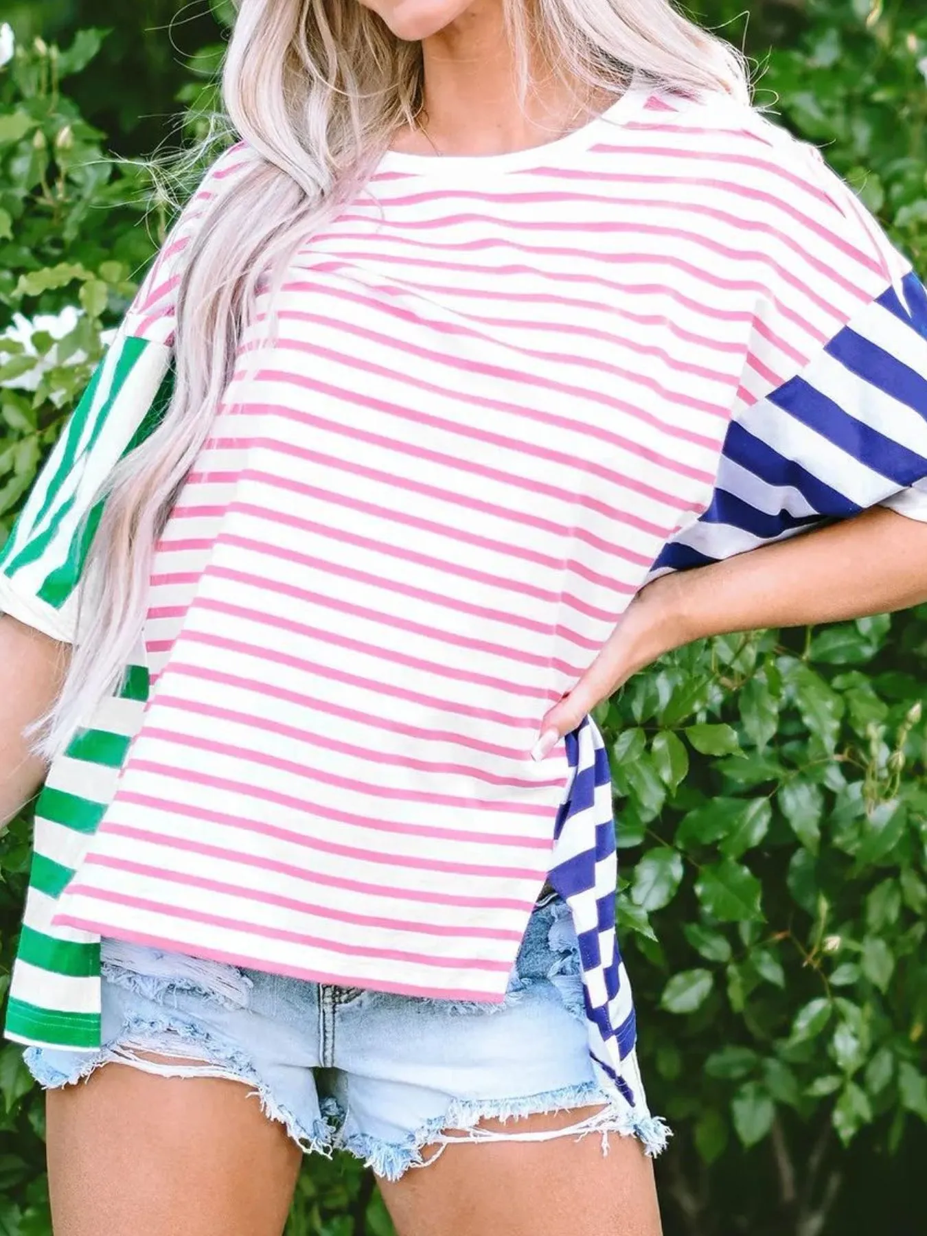 Colorful Striped Oversized T-Shirt - Image 15