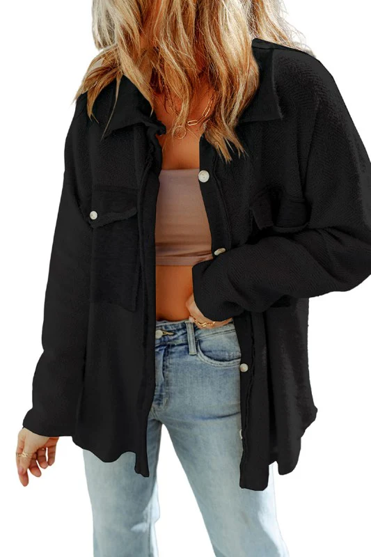 Contrast Flap Pockets Relaxed Shacket - Image 5