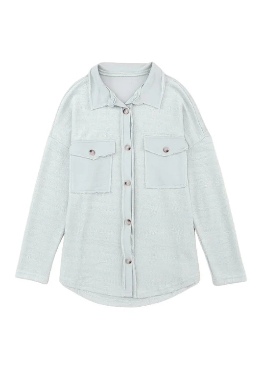 Contrast Flap Pockets Relaxed Shacket - Image 8