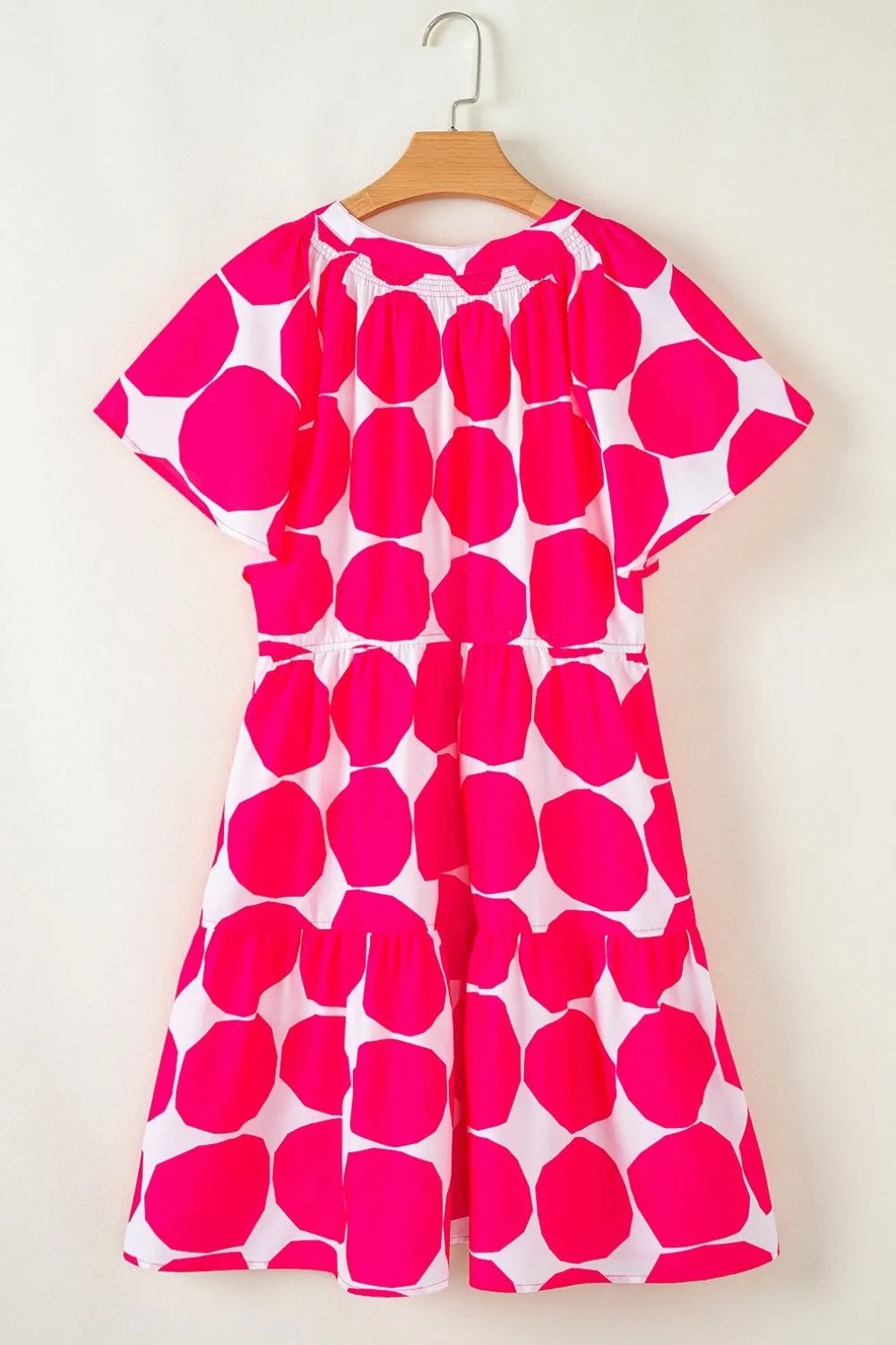 Contrast Notched Flutter Sleeve Dress - Image 8