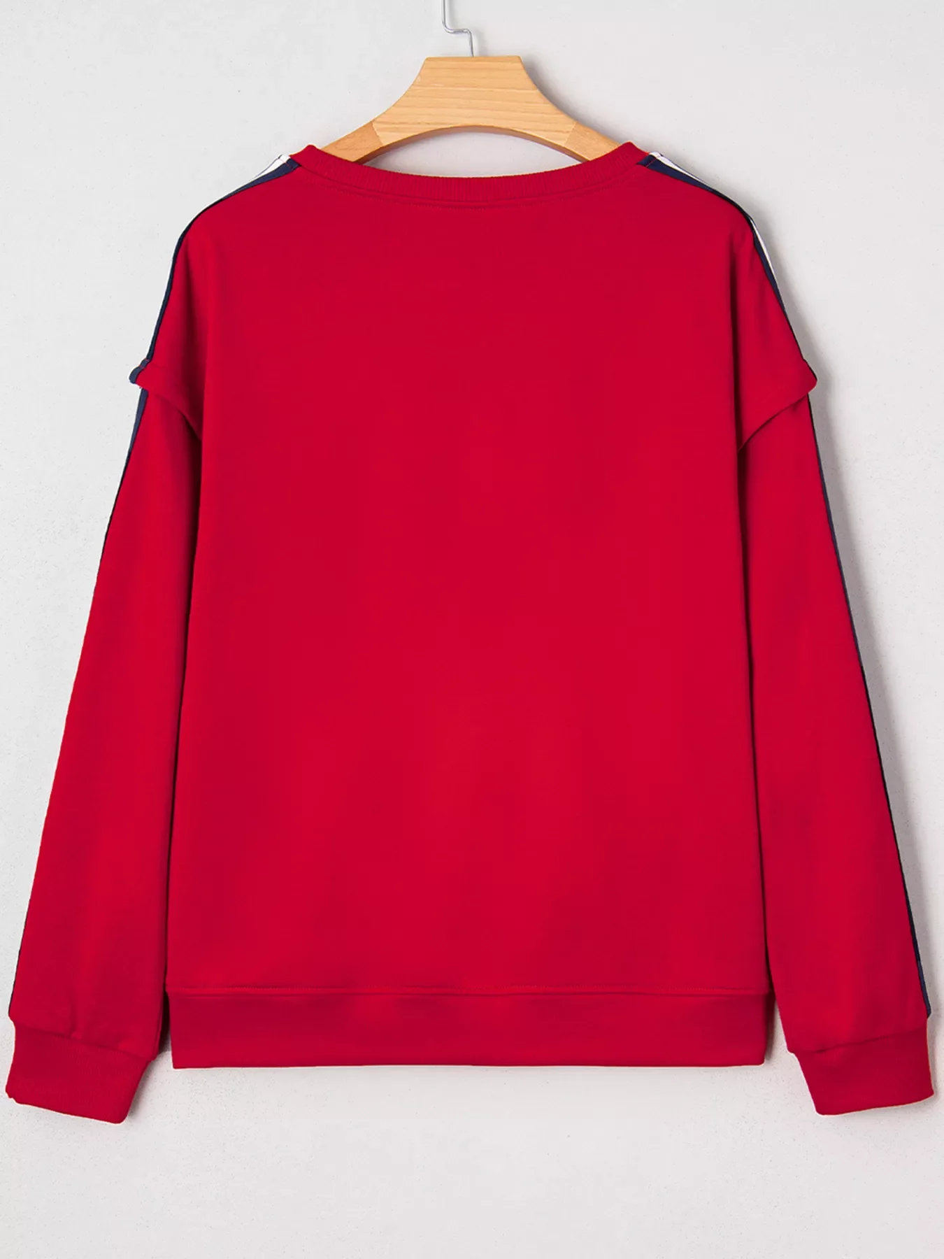 Contrast Striped Detail Varsity Sweatshirt - Image 4