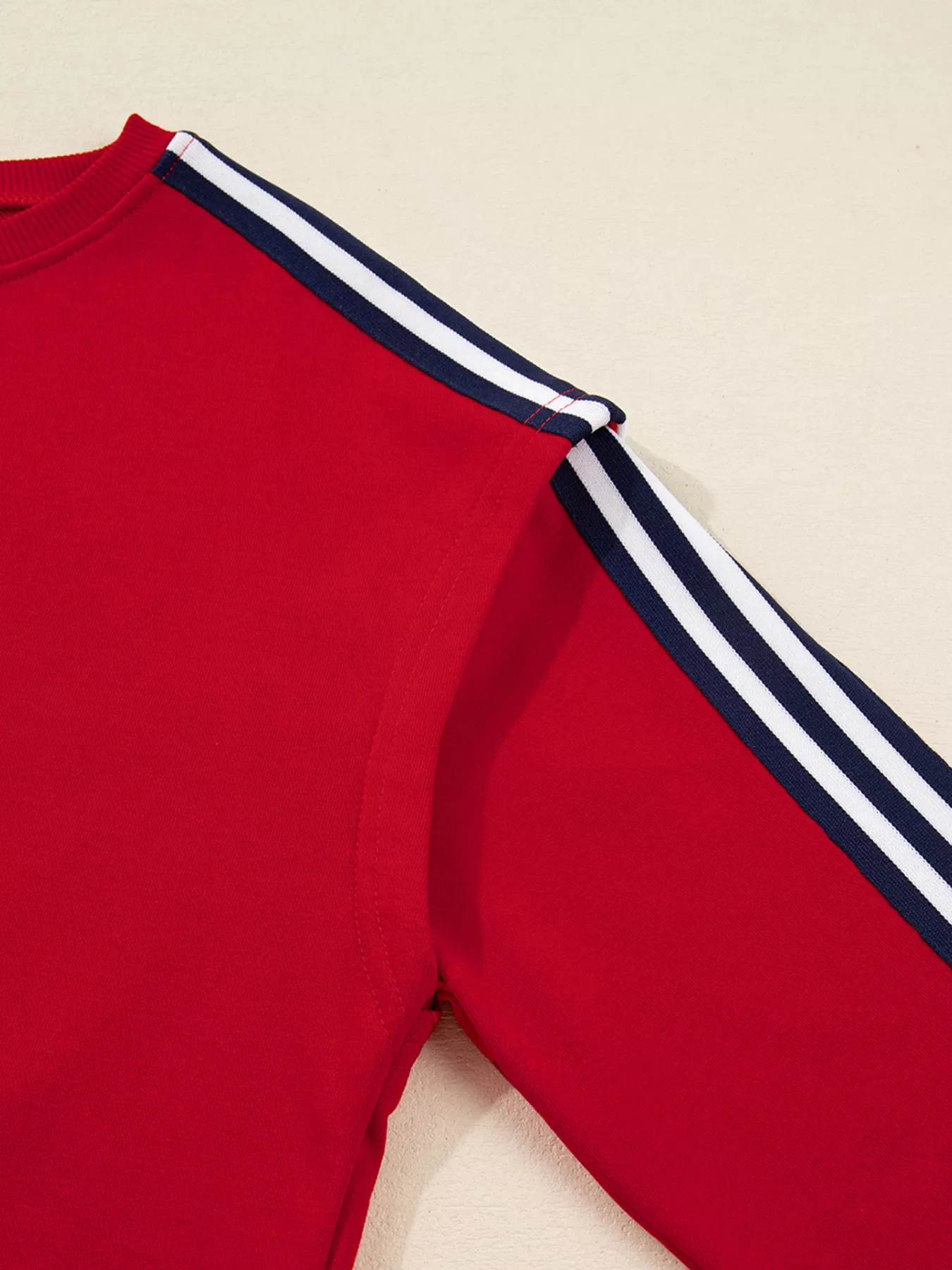Contrast Striped Detail Varsity Sweatshirt - Image 7
