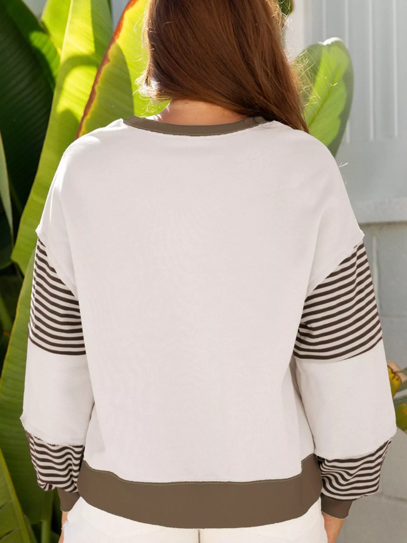 Contrast Striped Long Sleeve Sweatshirt - Image 3