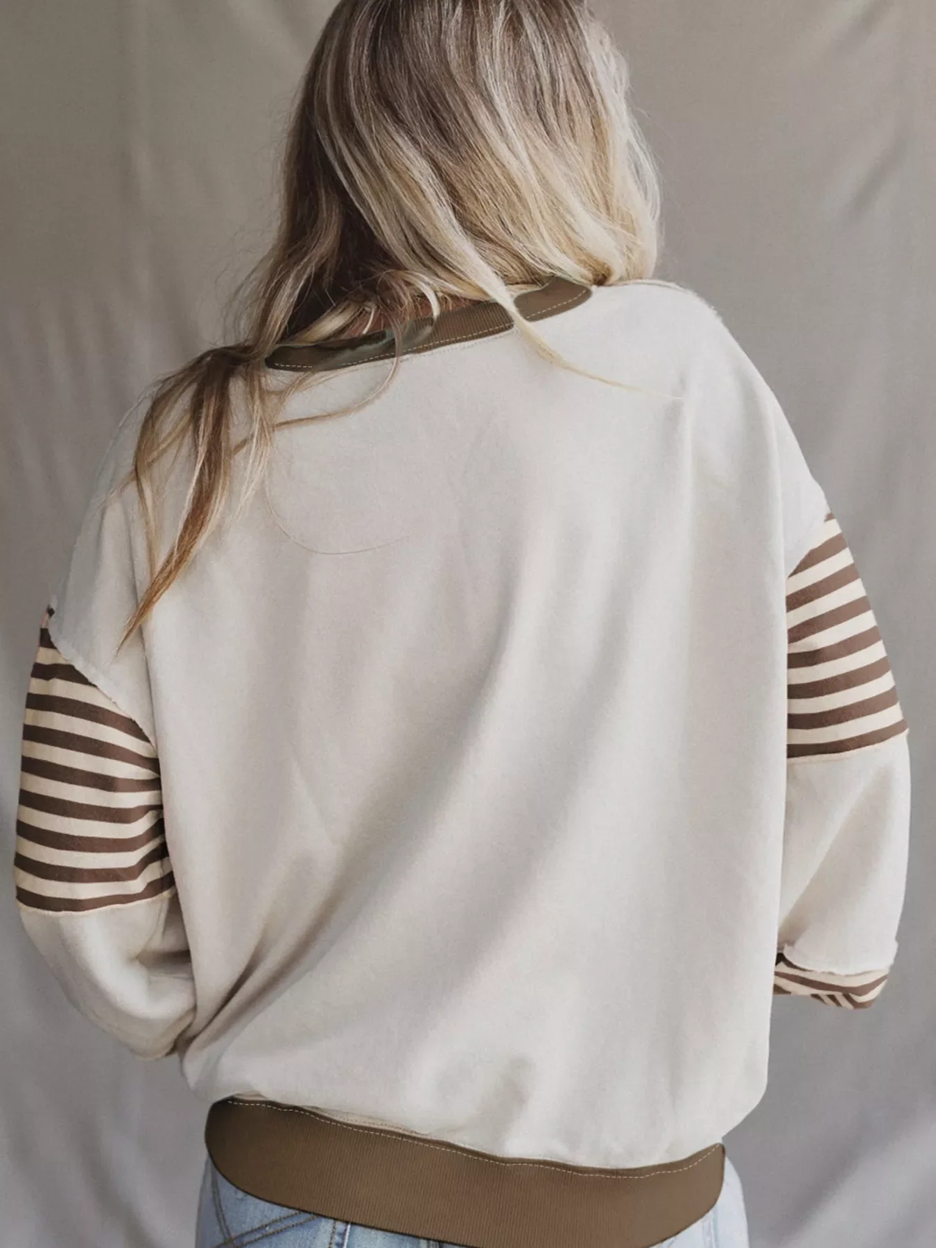 Contrast Striped Long Sleeve Sweatshirt - Image 5