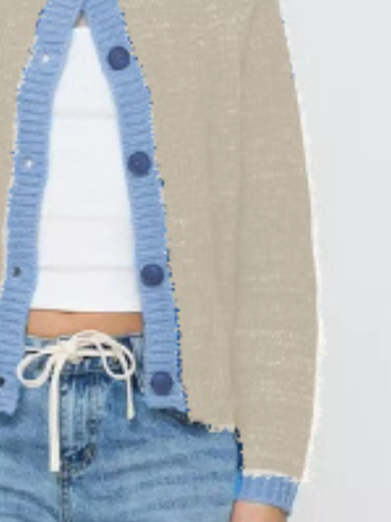 Contrast Trim Button-Up Cardigan - Image 12