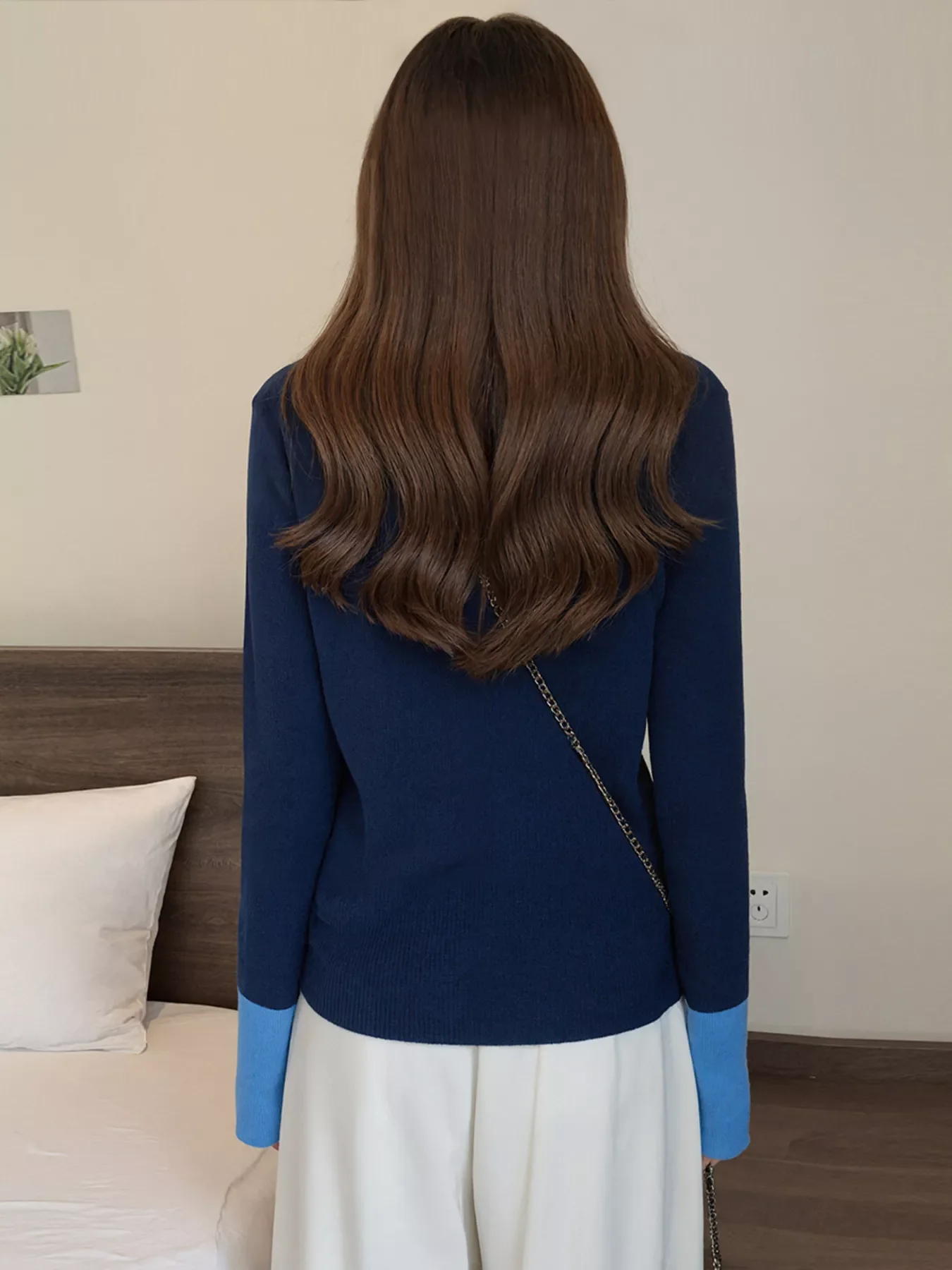 Contrast Trim Ribbed Knit Cardigan - Image 8