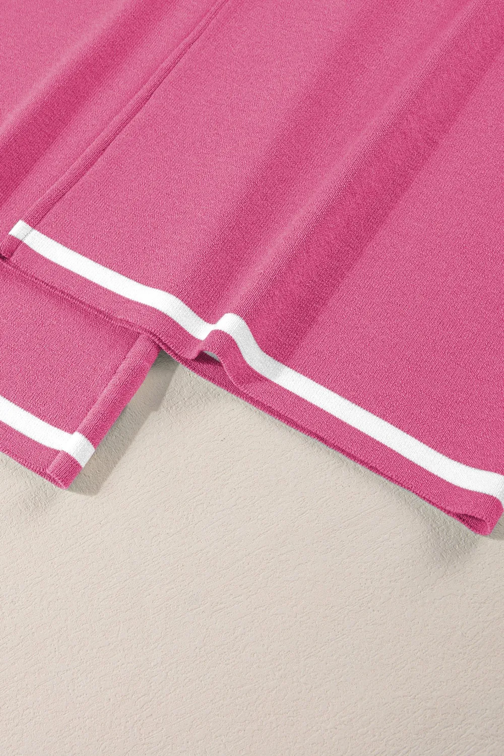 Contrast Trim Round Neck Top and Pants Set - Image 14