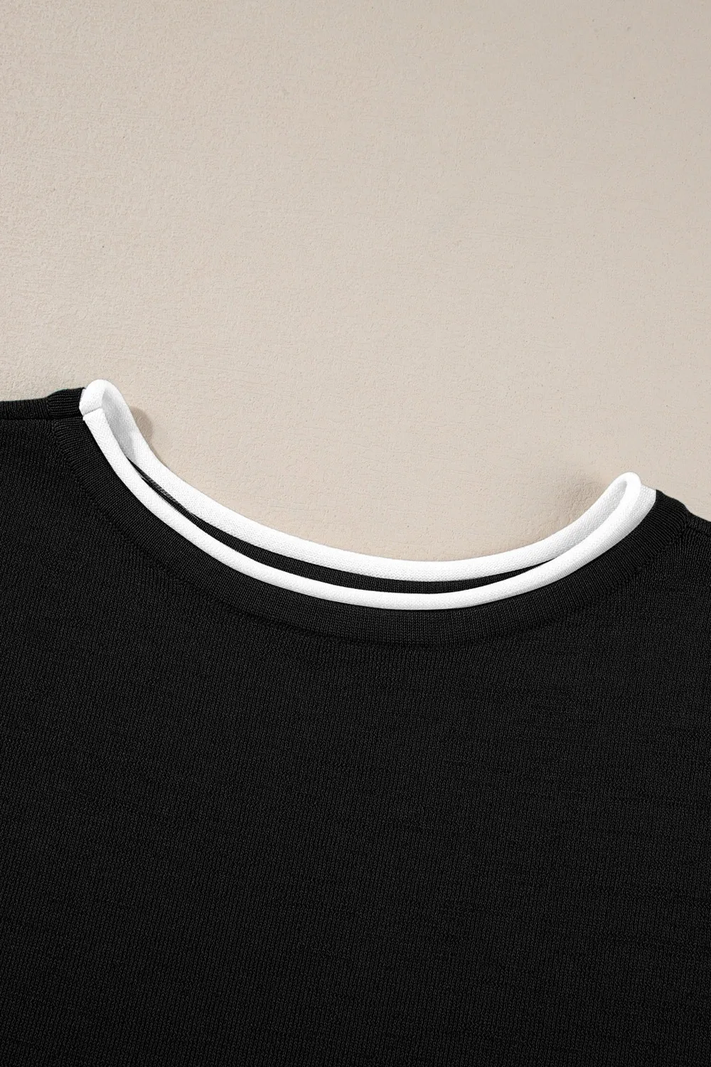 Contrast Trim Round Neck Top and Pants Set - Image 20