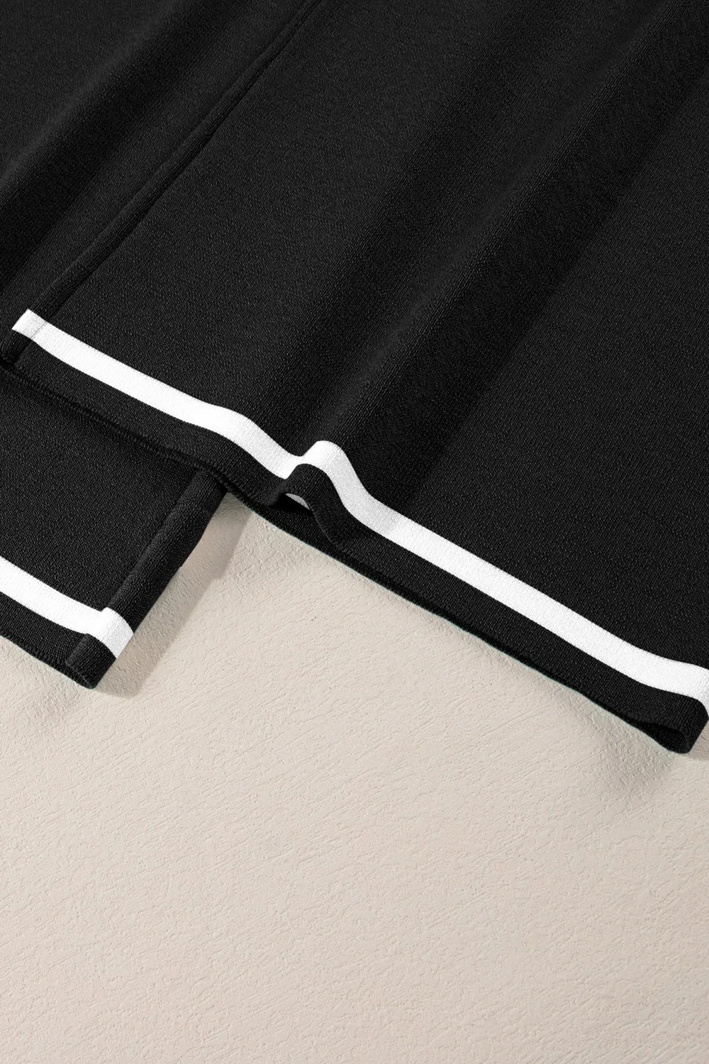 Contrast Trim Round Neck Top and Pants Set - Image 21