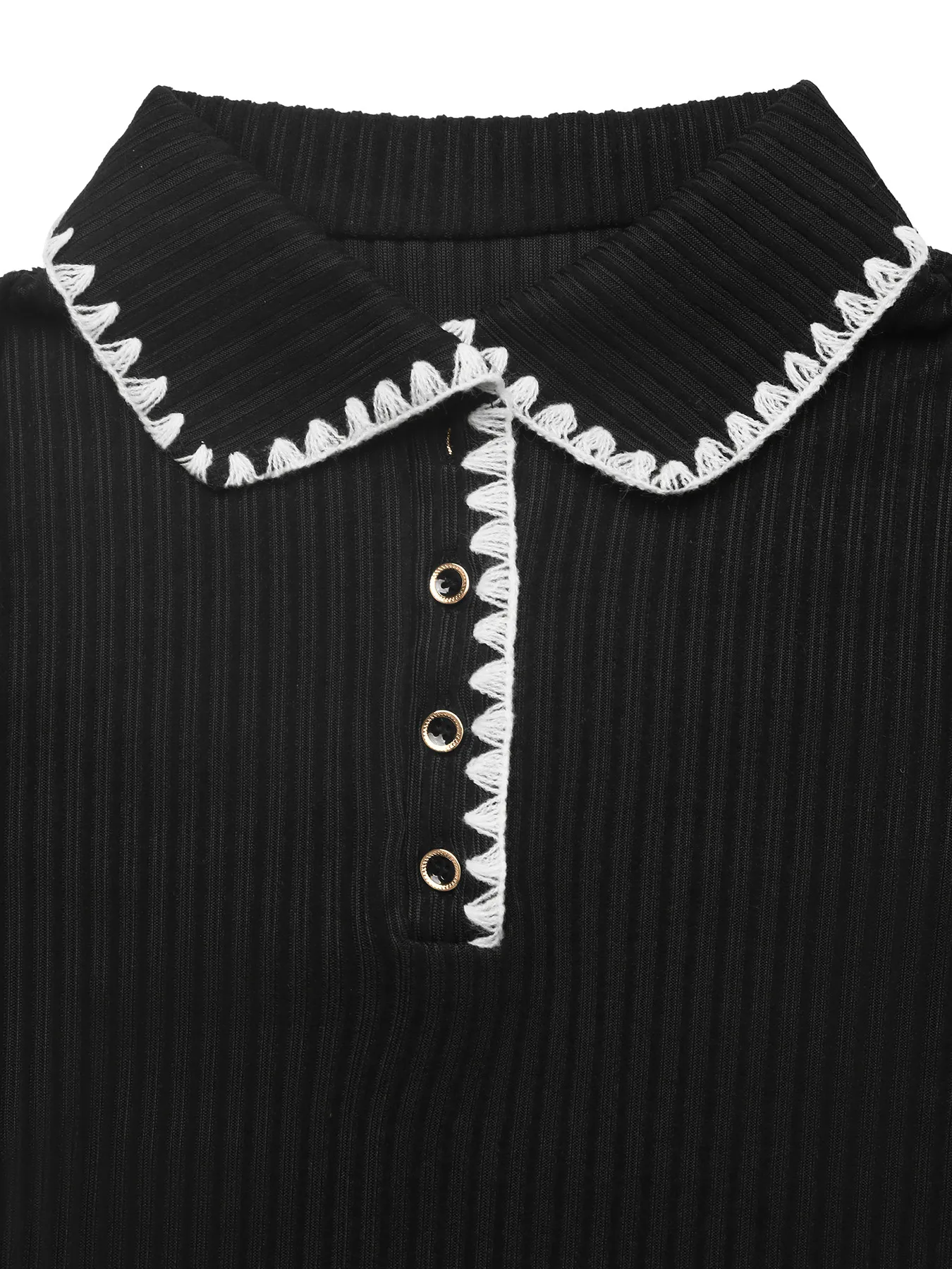 Contrast Trim Texture Long Sleeve Sweater Dress - Image 7