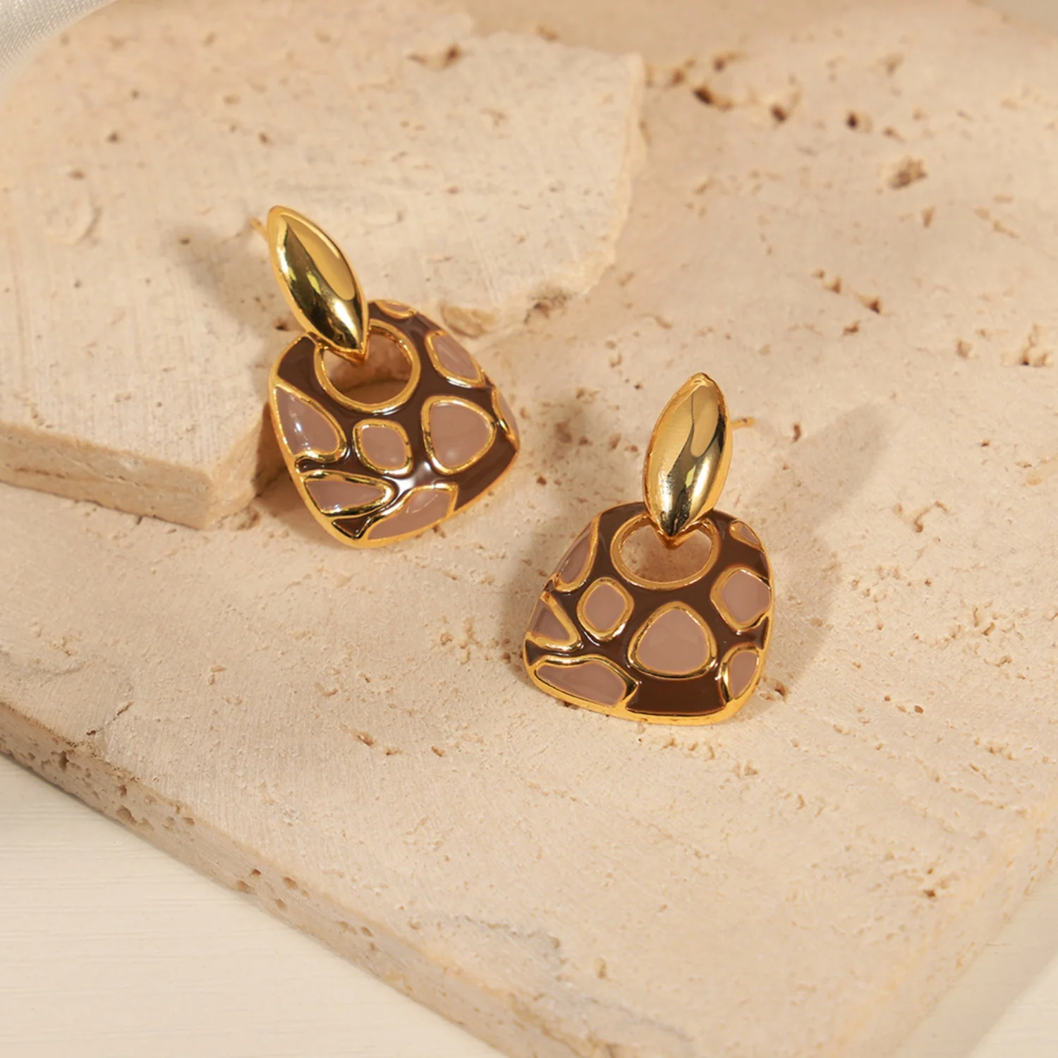 Copper Oil Drip Earrings - Image 6