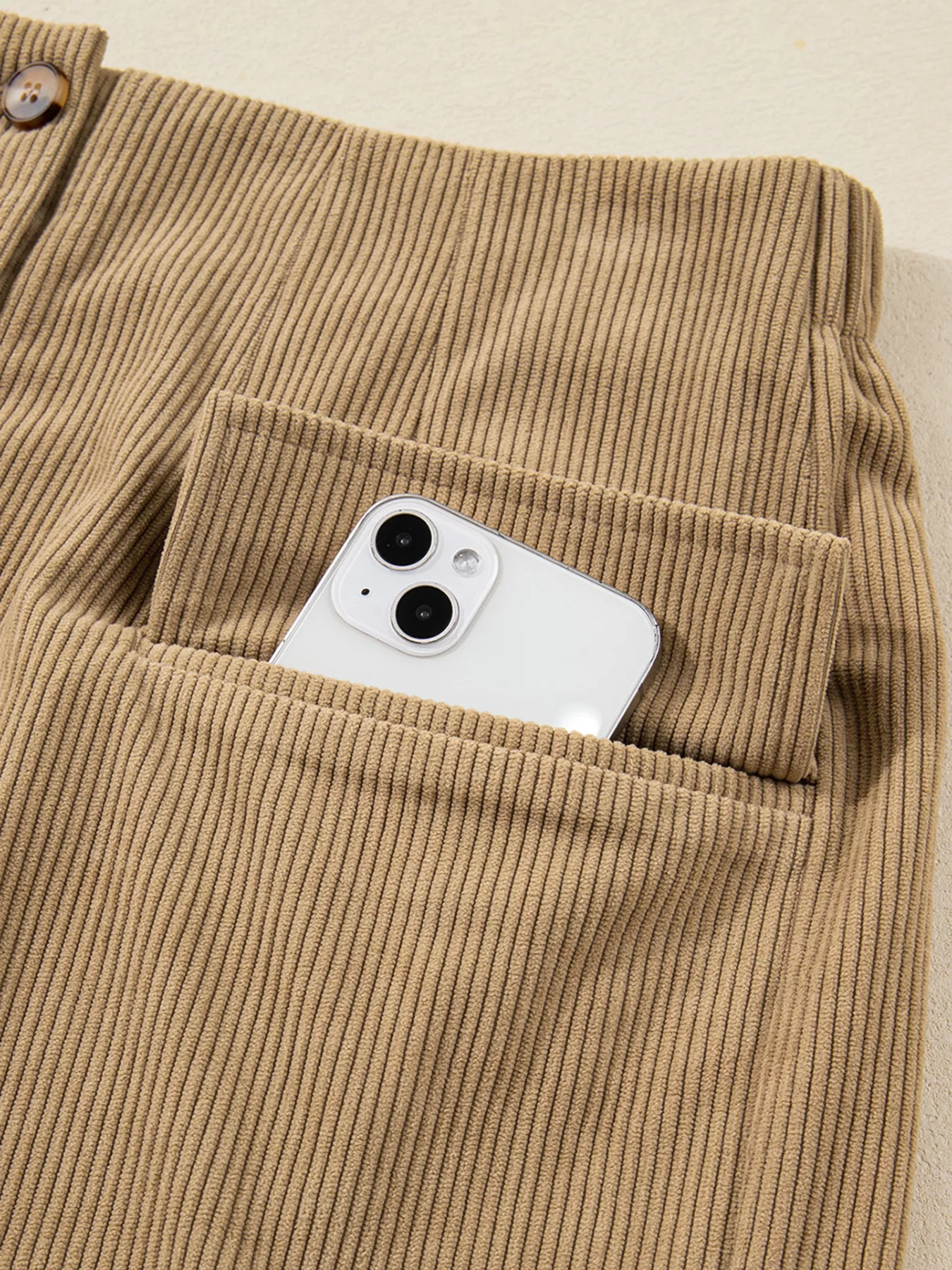 Corduroy Buttoned Front Mini Skirt - Image 6