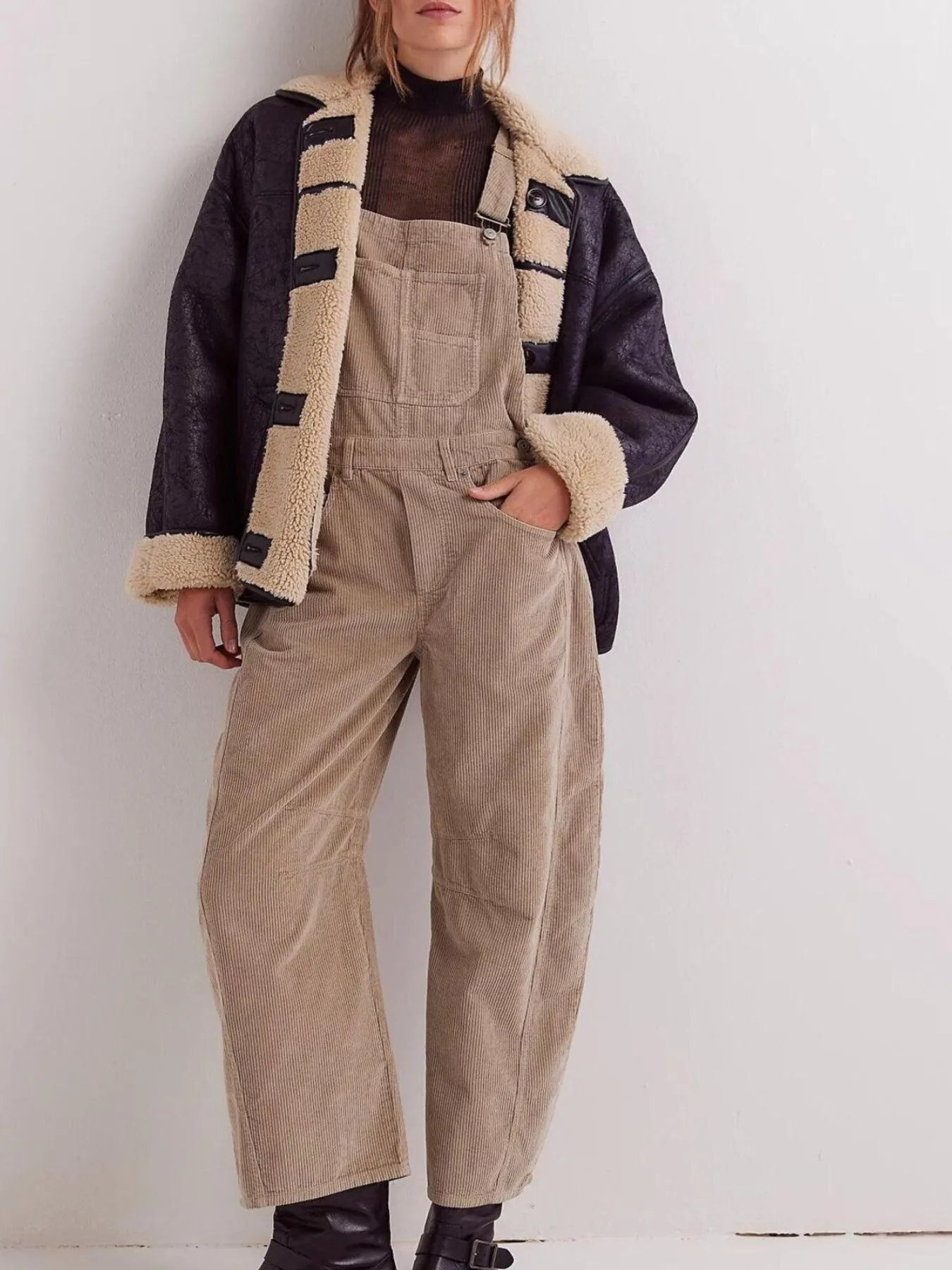 Corduroy Wide-Leg Overall with Adjustable Straps - Image 14