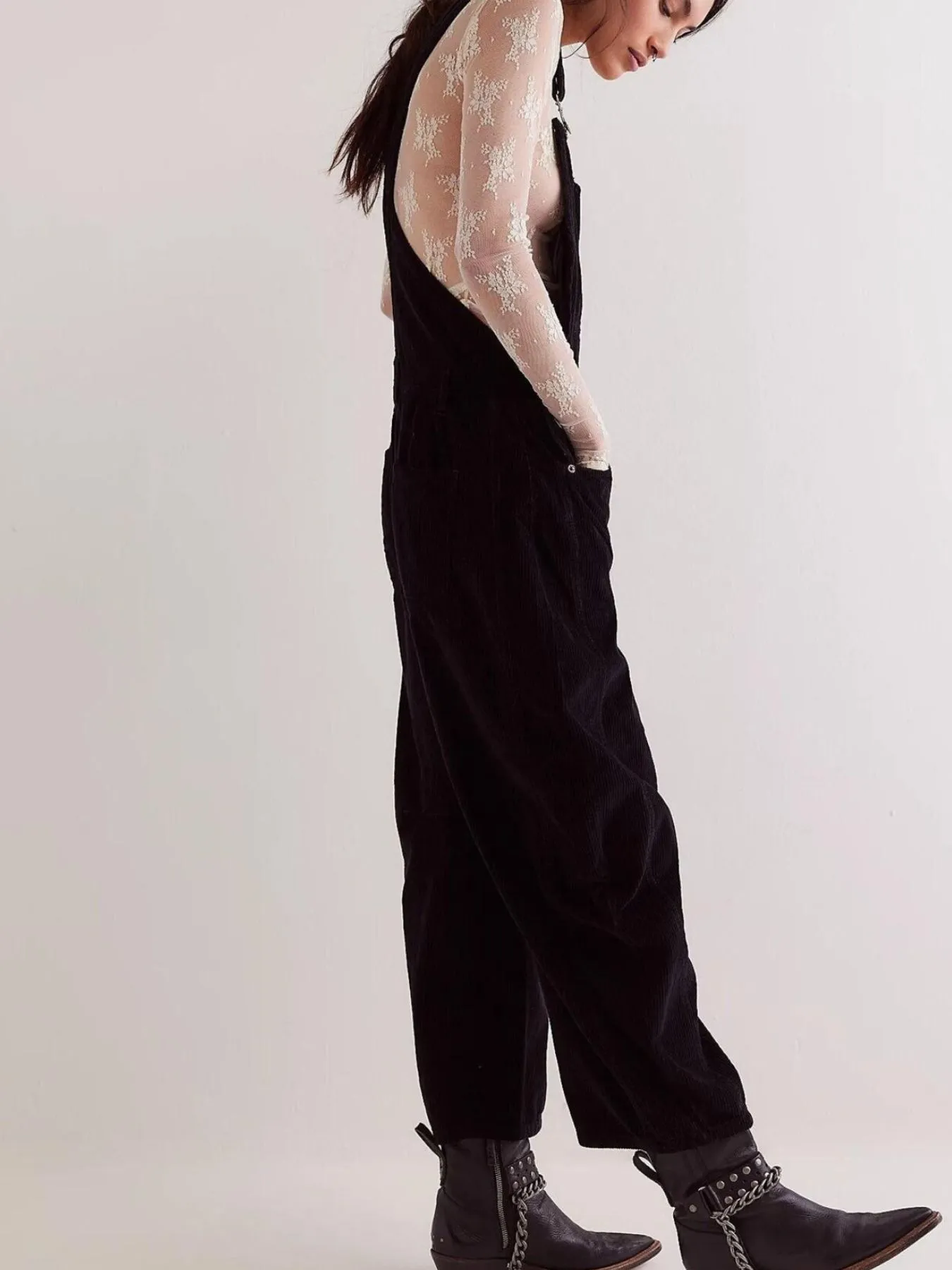 Corduroy Wide-Leg Overall with Adjustable Straps - Image 6