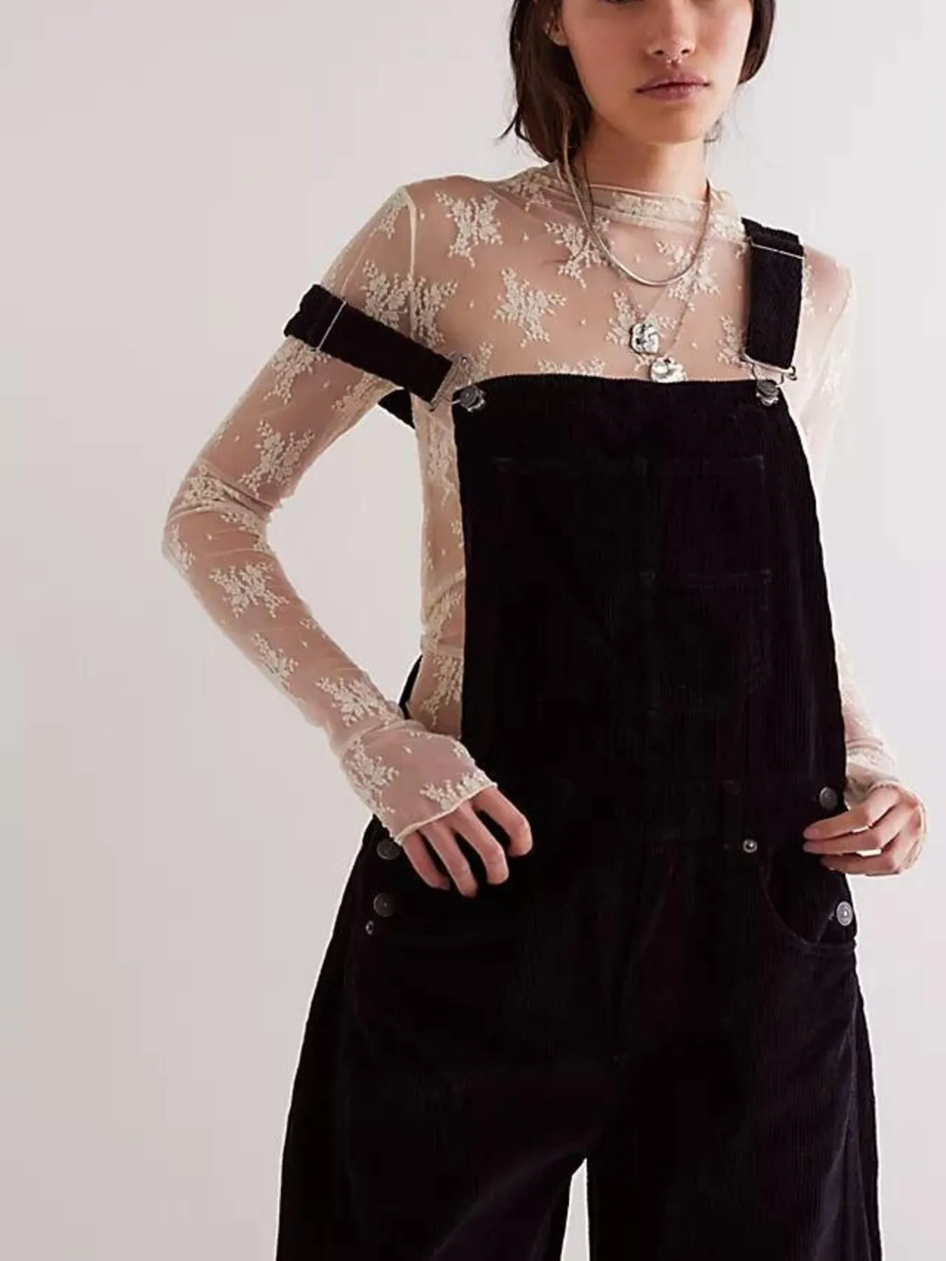 Corduroy Wide-Leg Overall with Adjustable Straps - Image 7