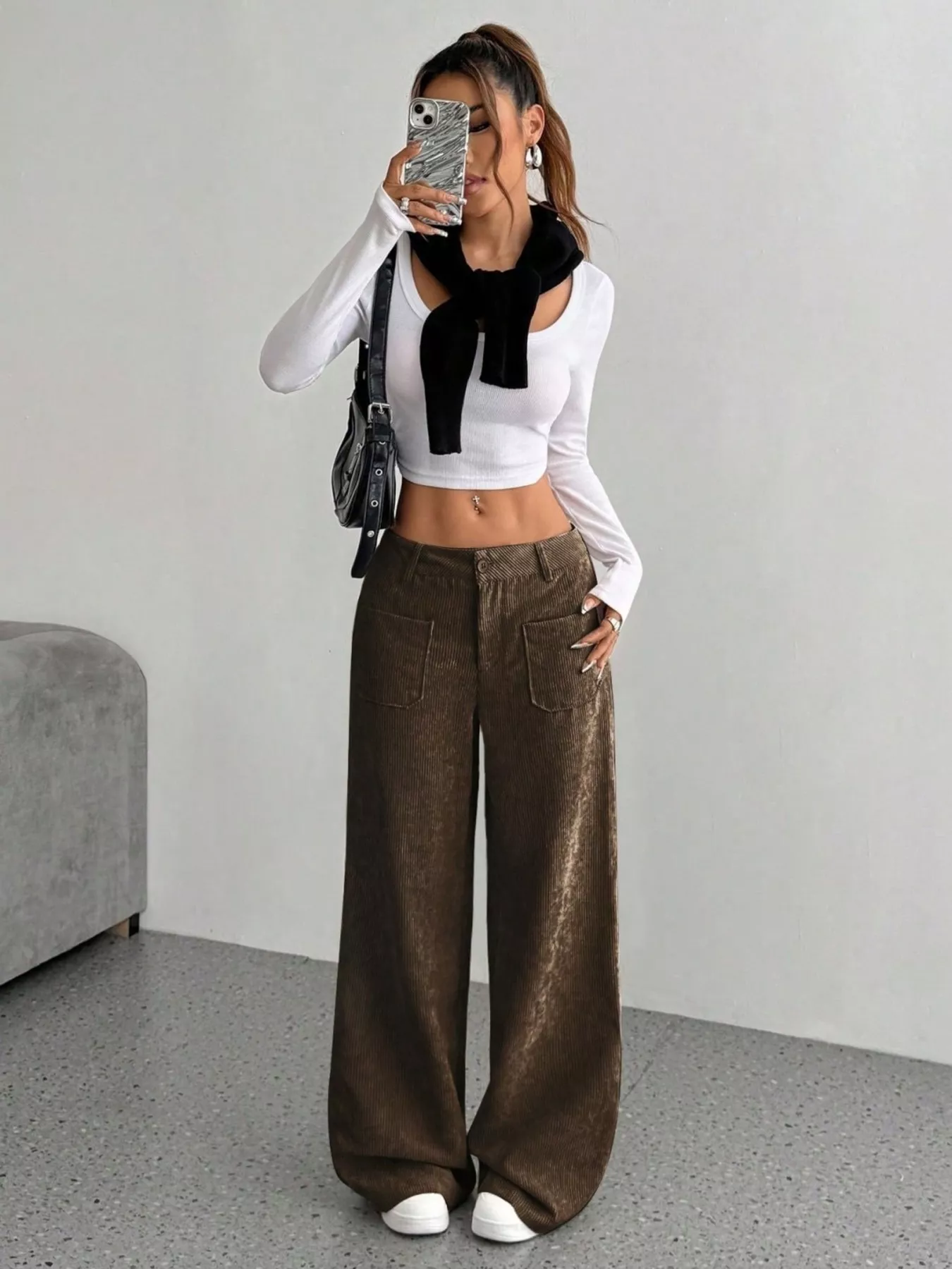 Corduroy Wide Leg Pants - Image 13