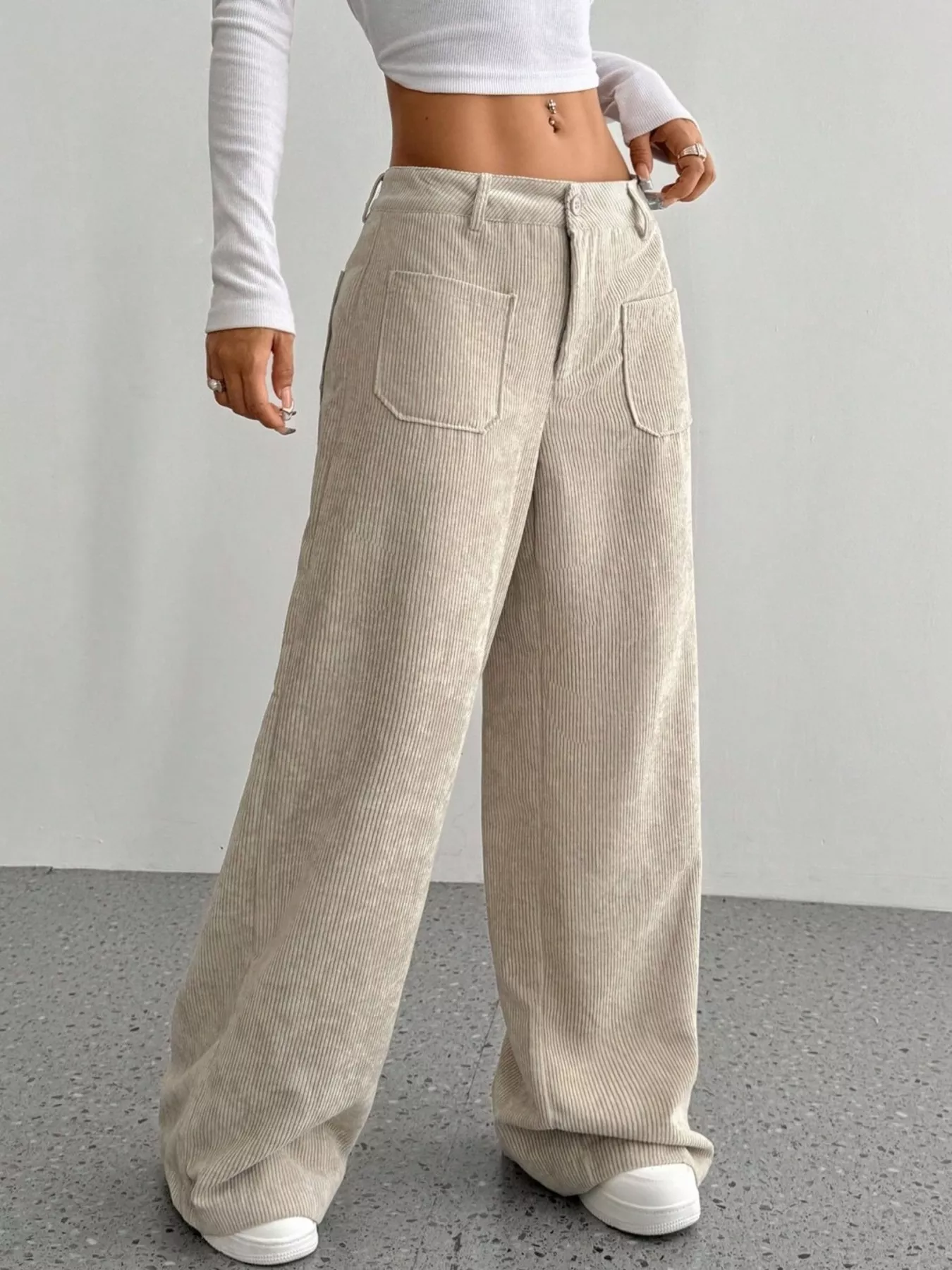 Corduroy Wide Leg Pants - Image 3