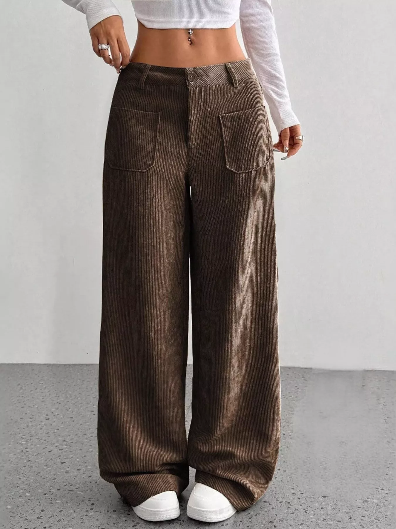 Corduroy Wide Leg Pants - Image 8