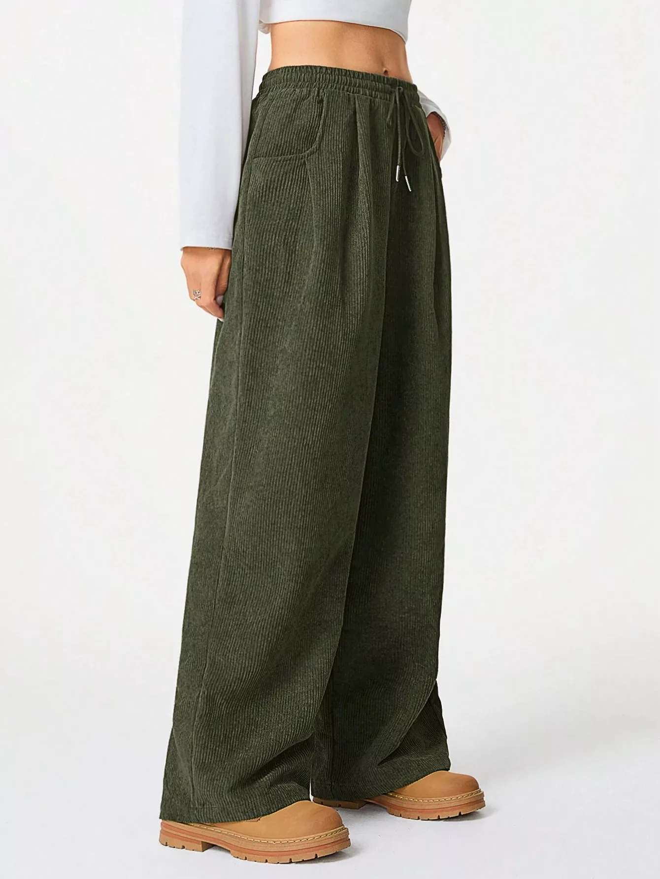 Corduroy Wide Leg Pants - Image 11