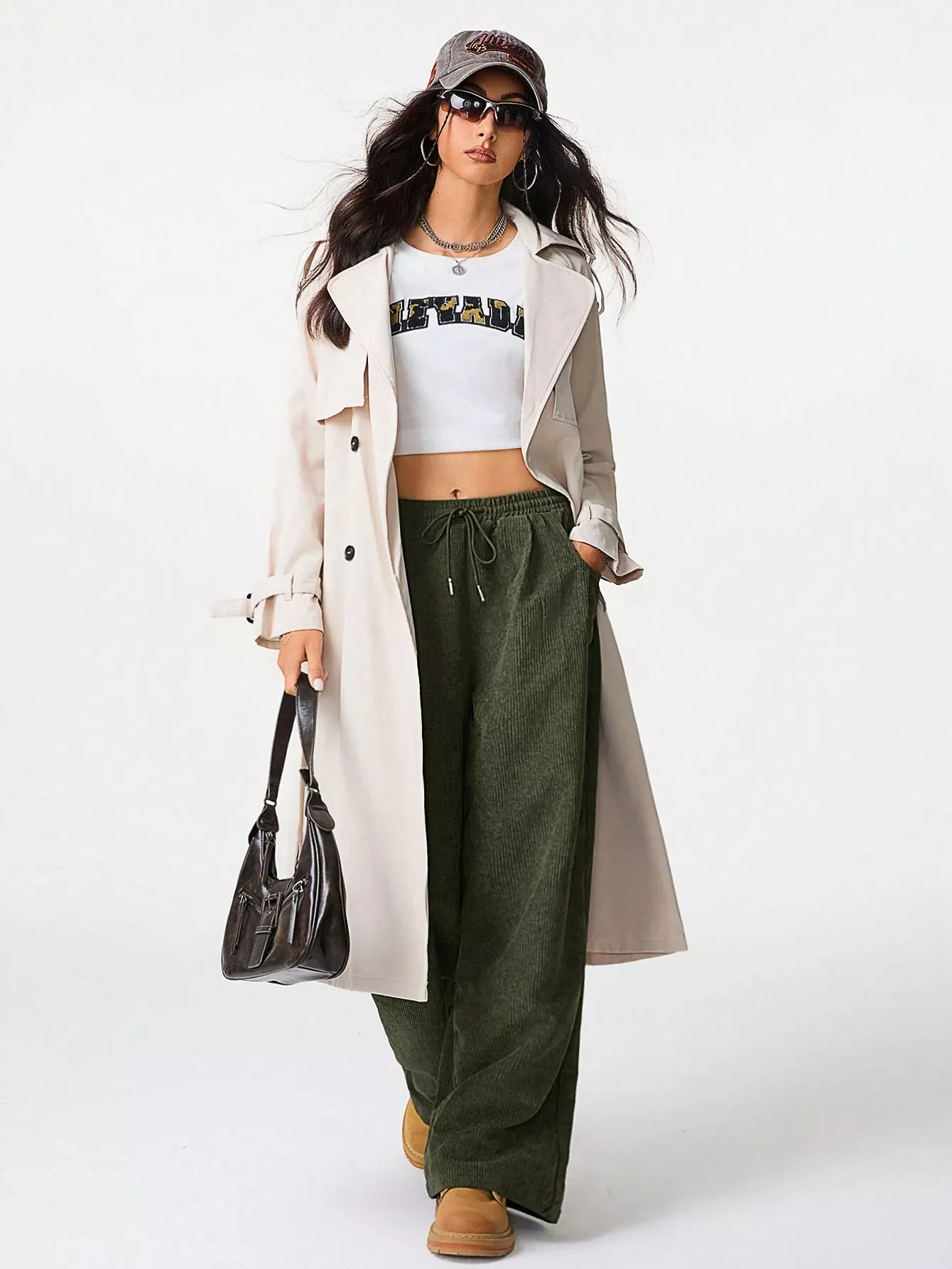 Corduroy Wide Leg Pants - Image 14