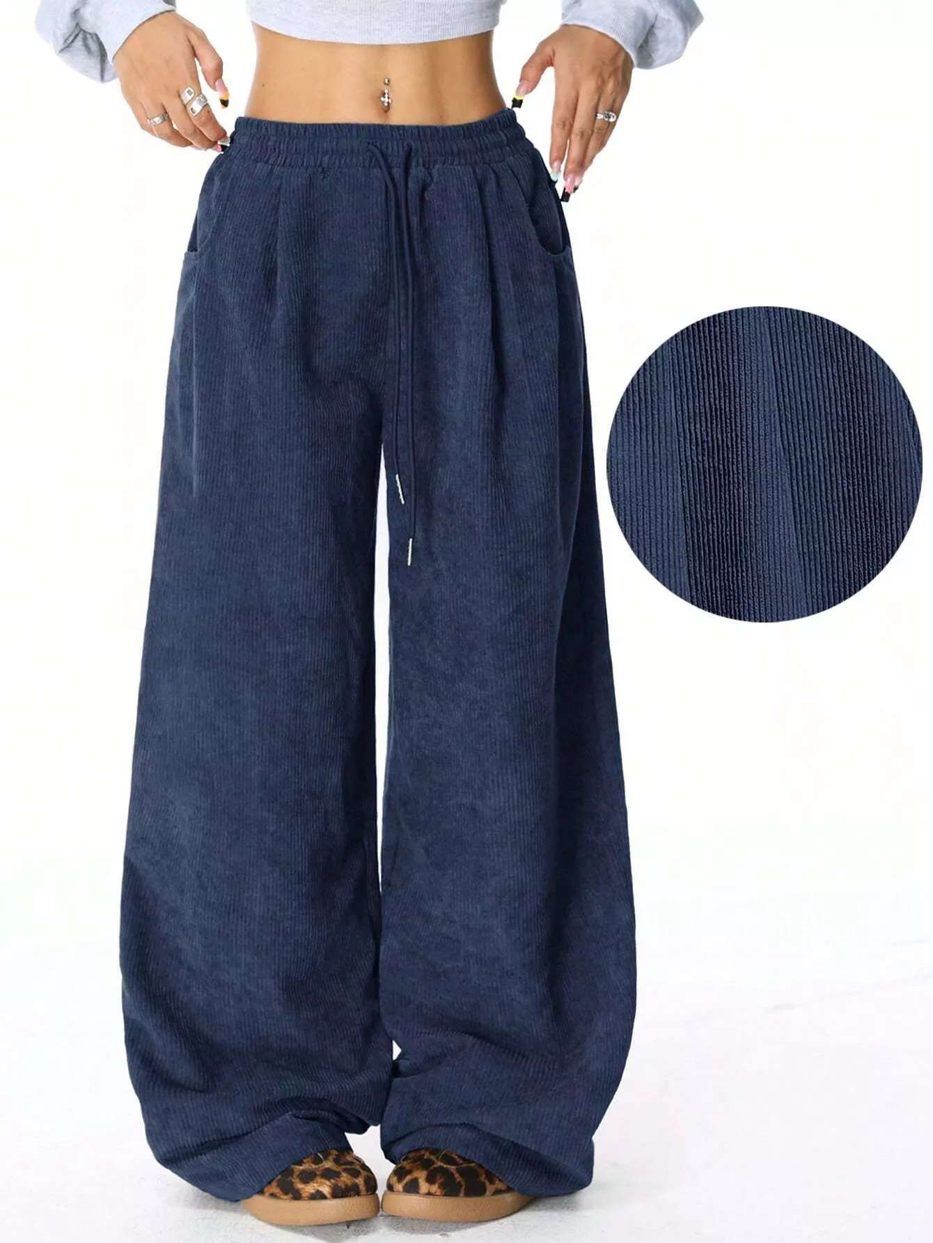 Corduroy Wide Leg Pants - Image 15