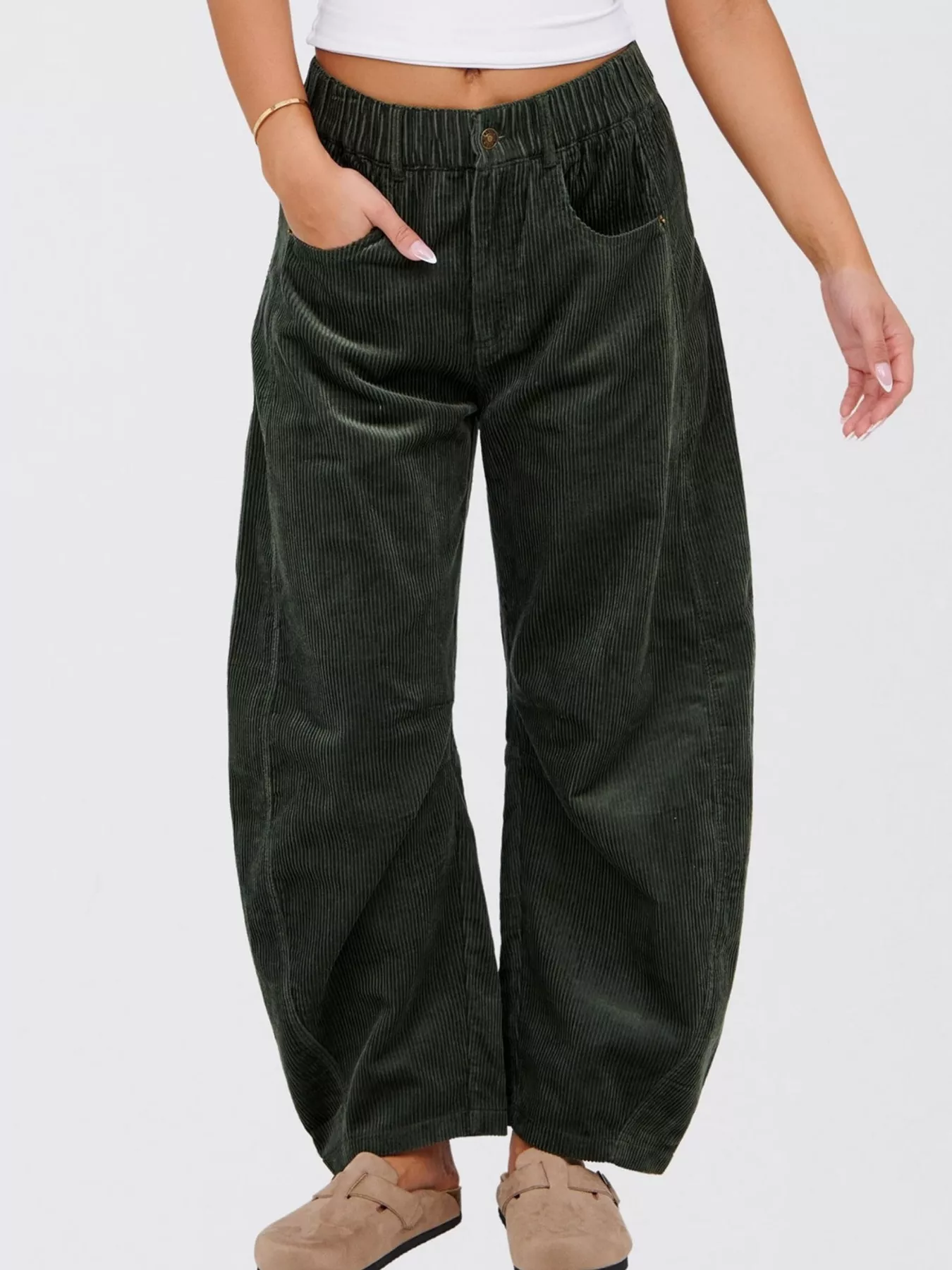 Corduroy Wide Leg Pants - Image 4
