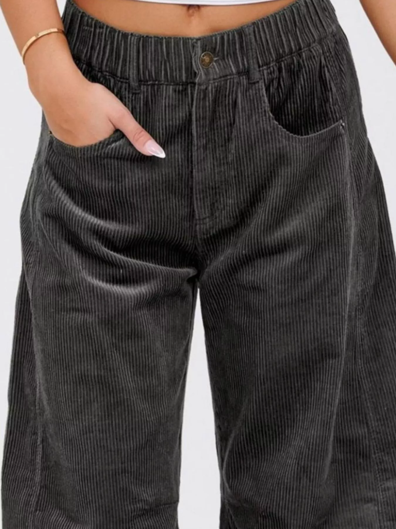 Corduroy Wide Leg Pants - Image 7