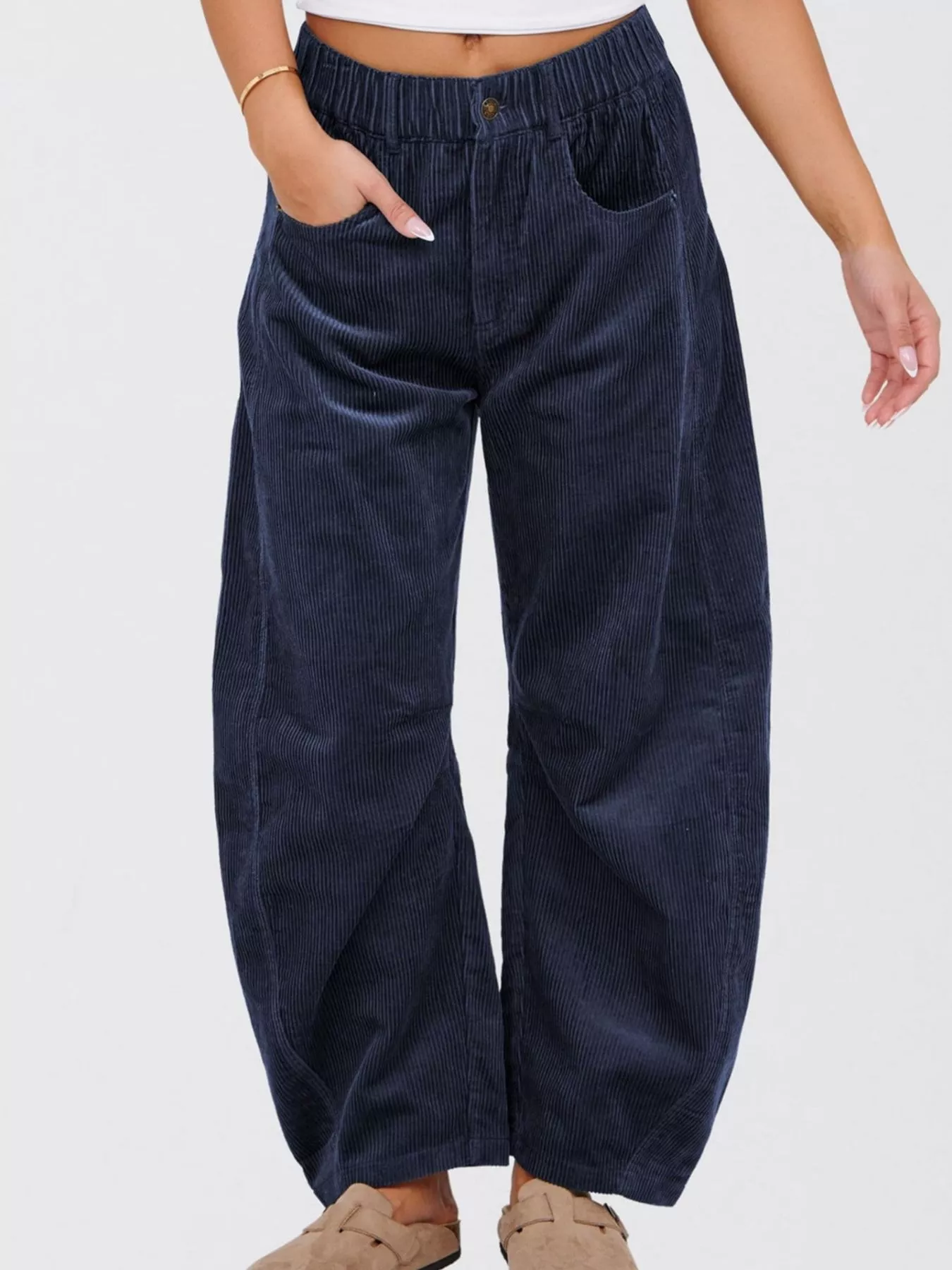 Corduroy Wide Leg Pants - Image 9