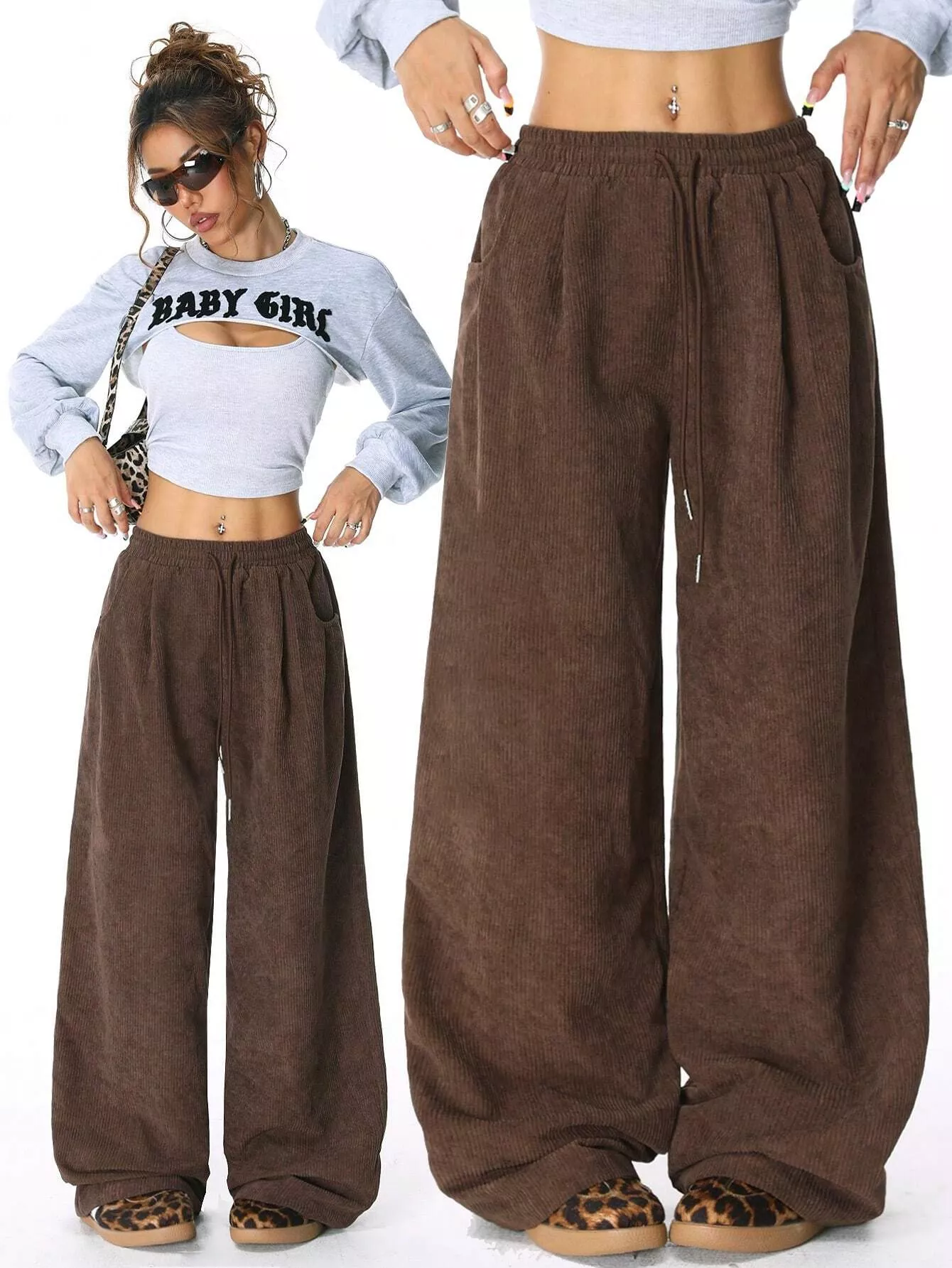 Corduroy Wide Leg Pants - Image 5