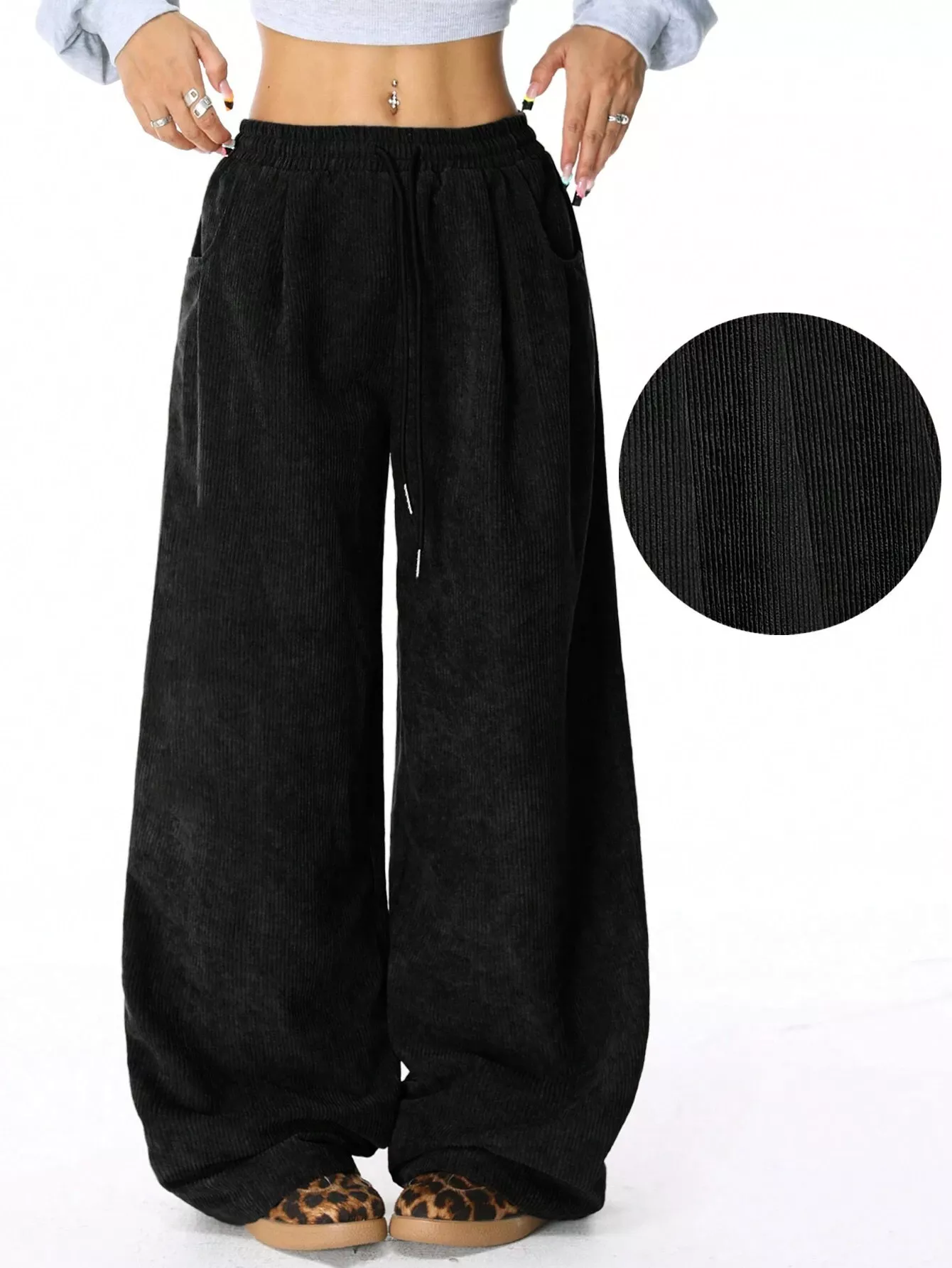 Corduroy Wide Leg Pants - Image 6
