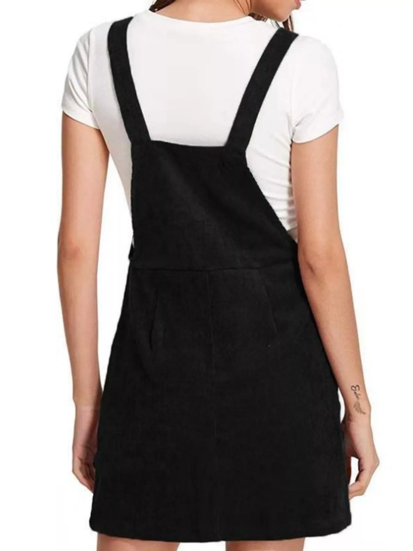 Corduroy Wide Strap Overall Dress - Image 3