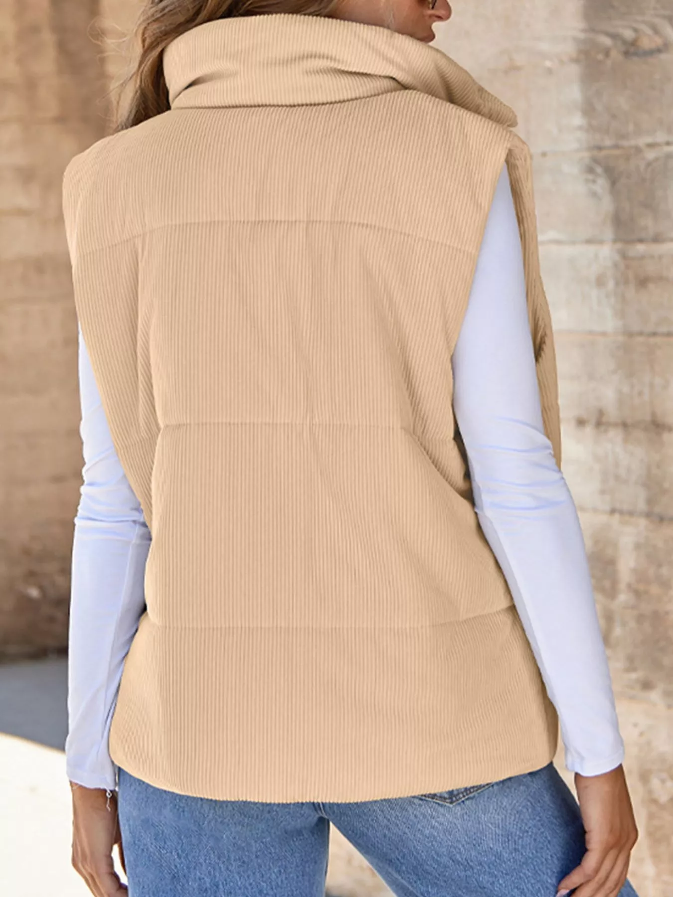 Corduroy Zip Up Vest Coat - Image 24