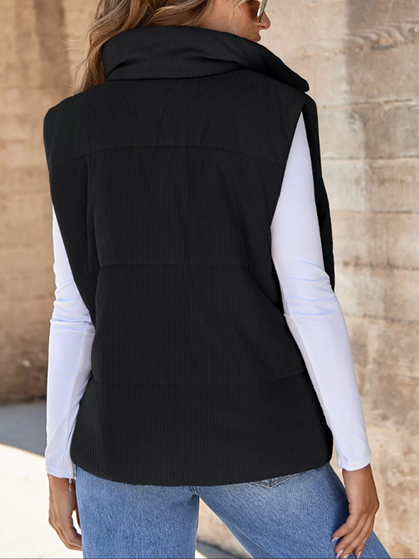 Corduroy Zip Up Vest Coat - Image 4