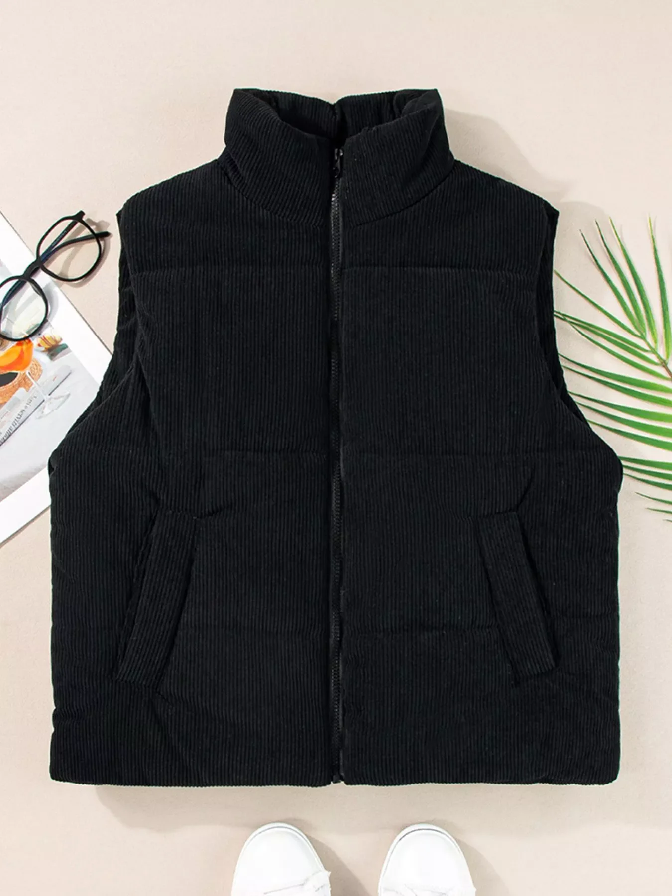 Corduroy Zip Up Vest Coat - Image 5